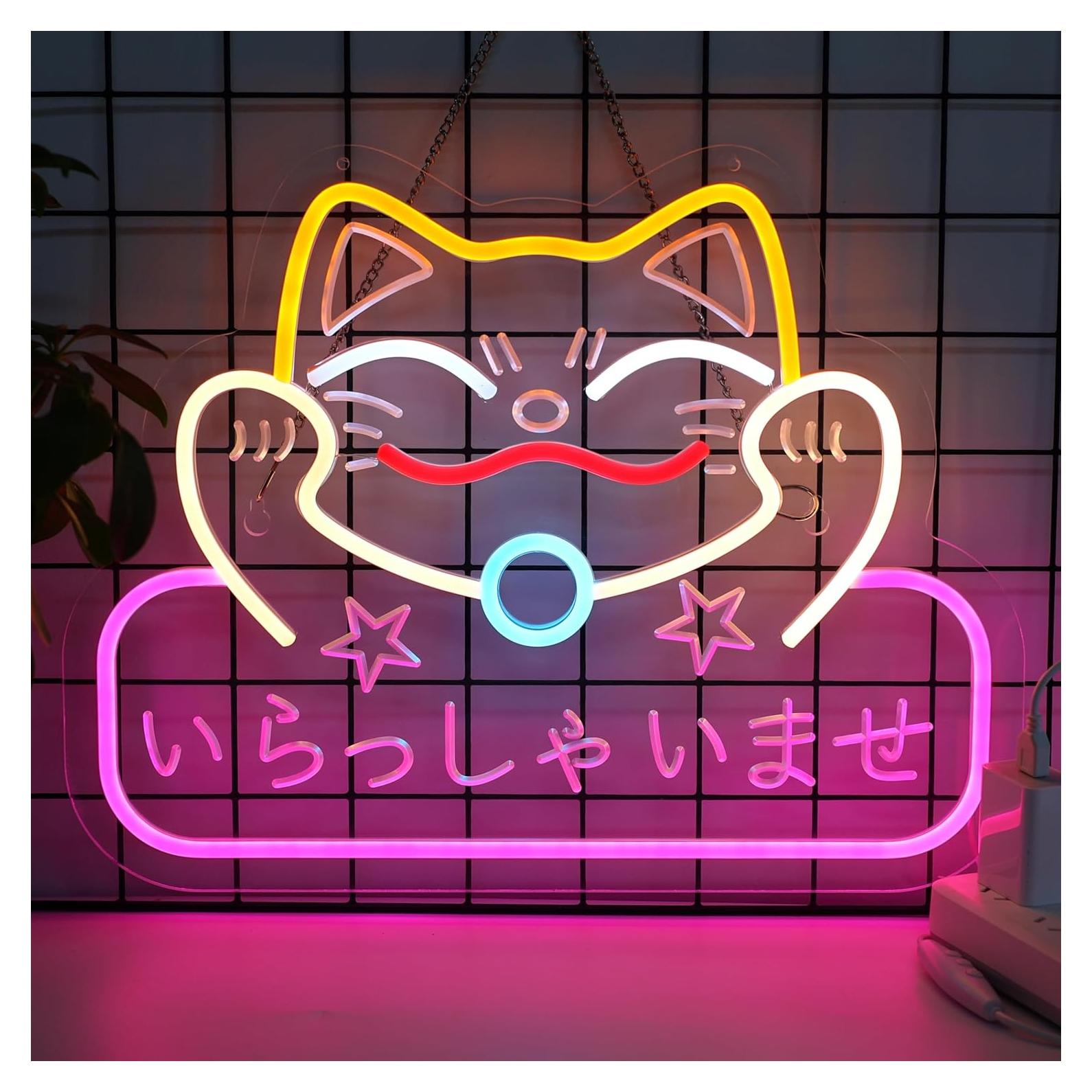 Cartel de Neón Japonés Bienvenido CNBEYOUNG 40.9x32 cm