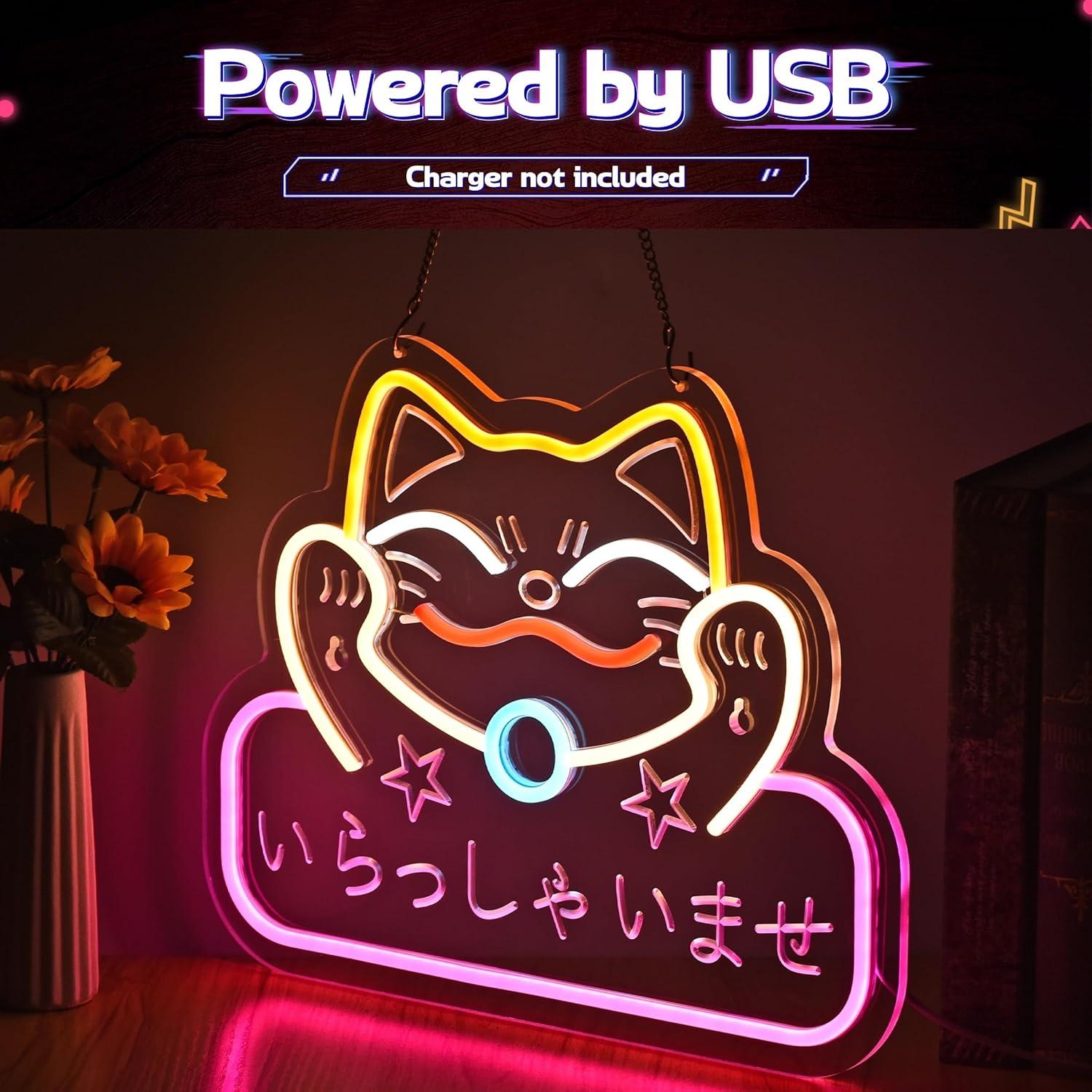 Cartel de Neón Japonés Bienvenido CNBEYOUNG 40.9x32 cm