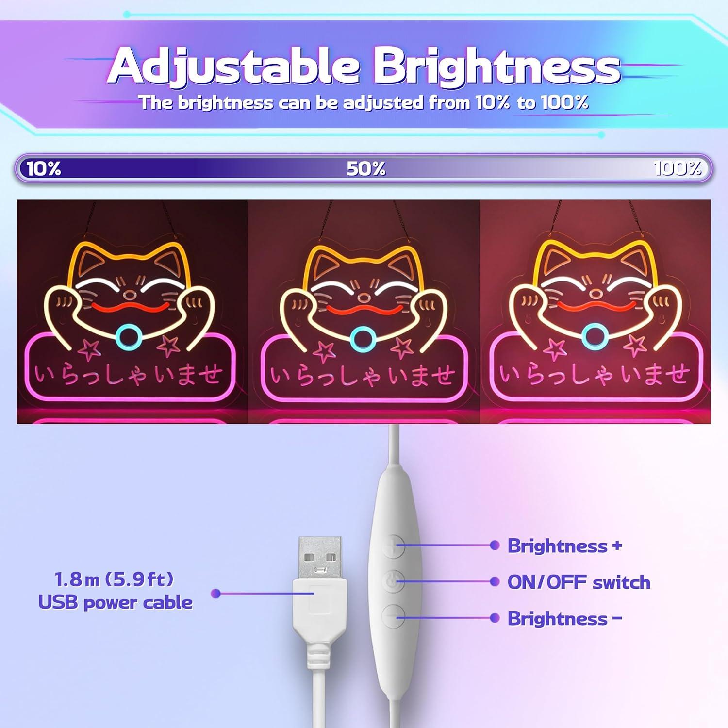 Cartel de Neón Japonés Bienvenido CNBEYOUNG 40.9x32 cm