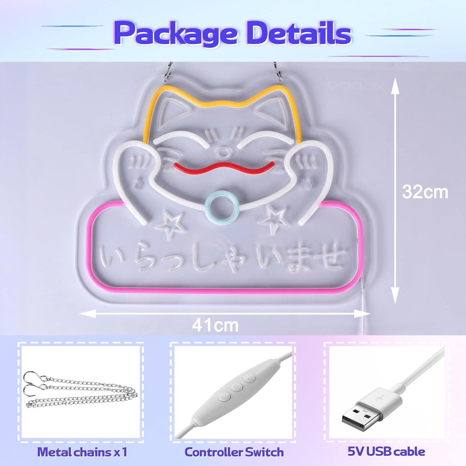 Cartel de Neón Japonés Bienvenido CNBEYOUNG 40.9x32 cm