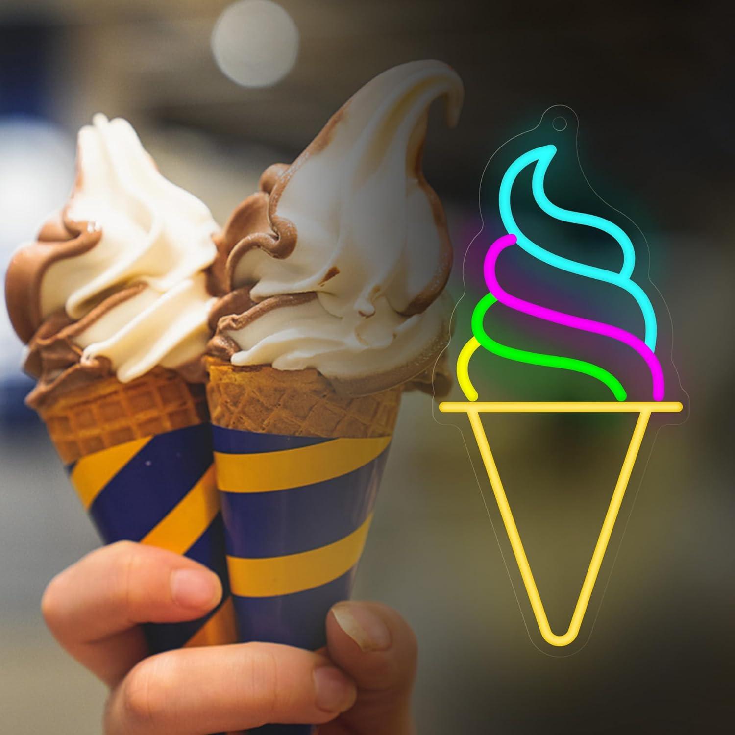 Letrero de Neón Helado CoolGift Mart LED USB Decorativo