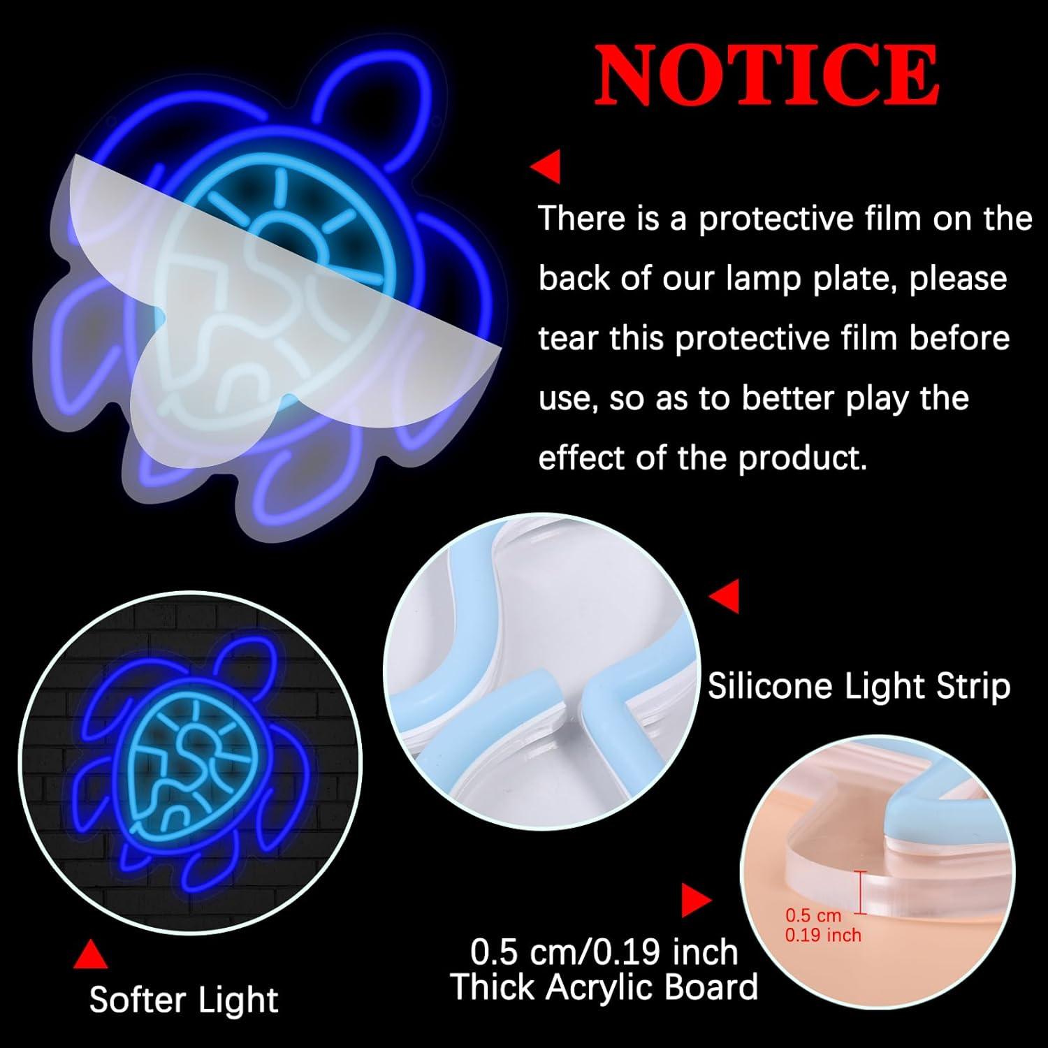 Lámpara de Pared Tortuga Marina Azul GTOTd - Luz LED Decorativa