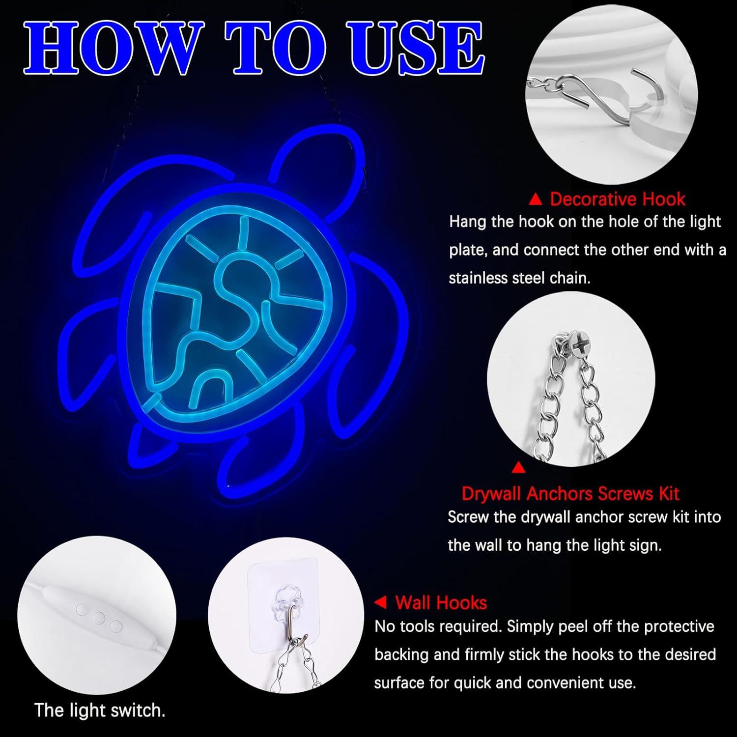 Lámpara de Pared Tortuga Marina Azul GTOTd - Luz LED Decorativa