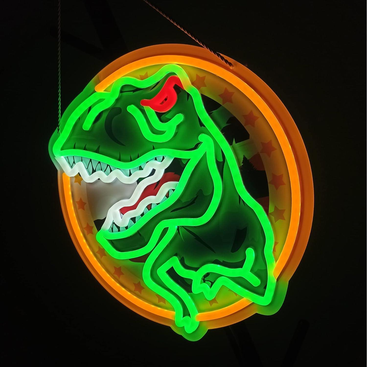 Letrero de Neón Tyrannosaurus Rex 33x33cm para Pared