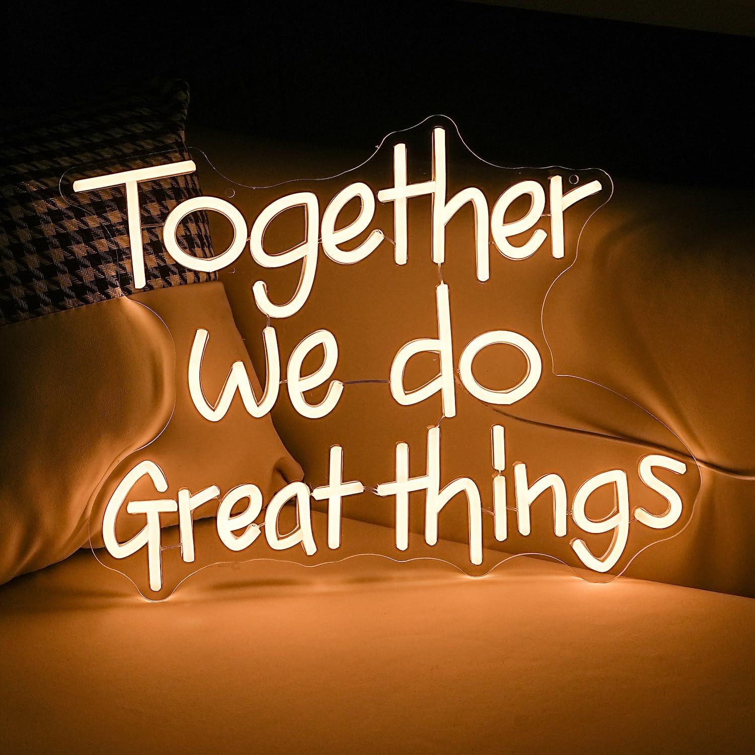 Letrero Neón LED Juntos Hacemos Grandes Cosas 42x32 cm