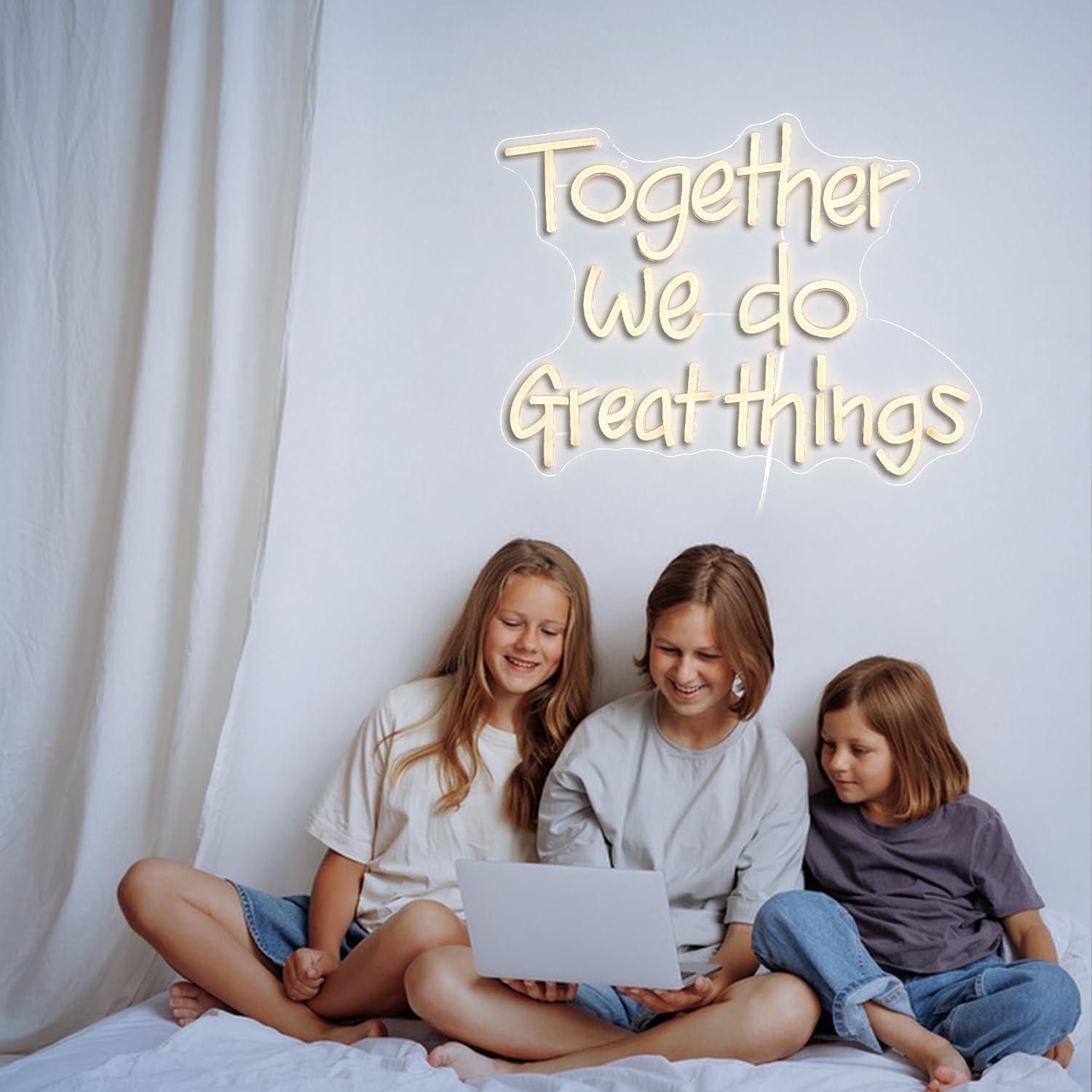 Letrero Neón LED Juntos Hacemos Grandes Cosas 42x32 cm