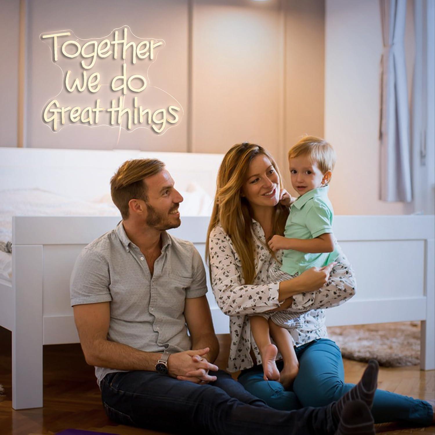 Letrero Neón LED Juntos Hacemos Grandes Cosas 42x32 cm