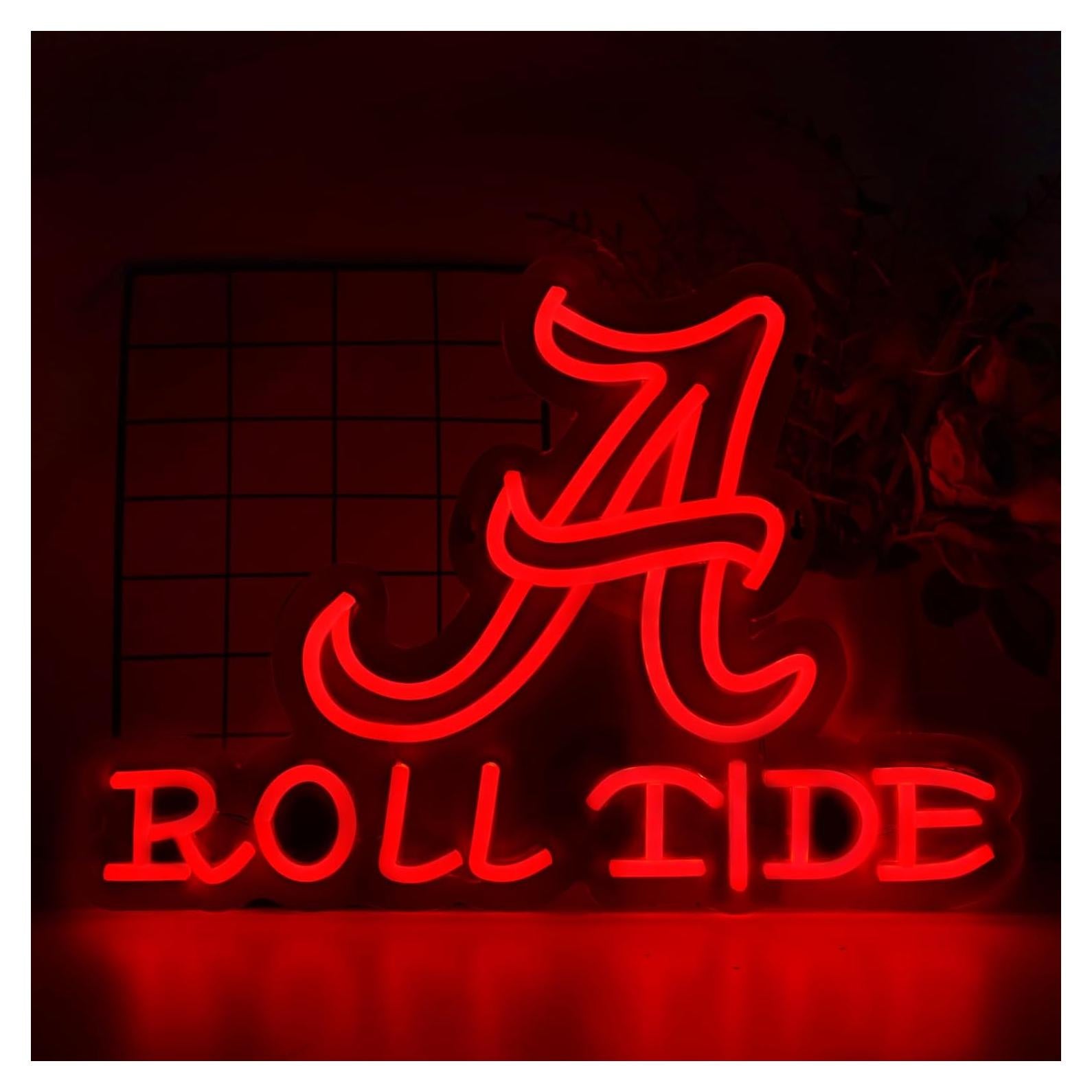 Cartel de Neón LED Roll Tide 41.91x30.48cm para Decoración