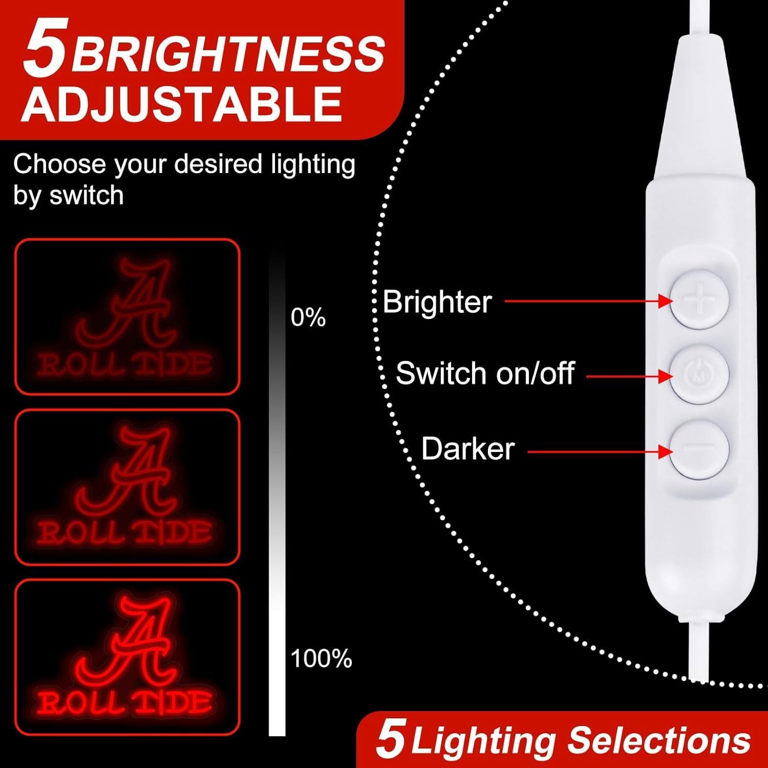 Cartel de Neón LED Roll Tide 41.91x30.48cm para Decoración