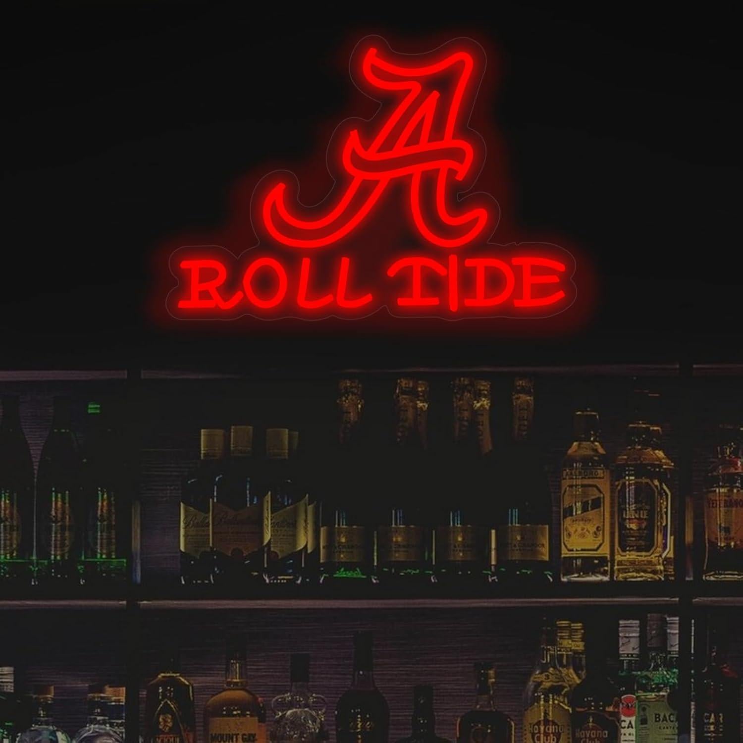 Cartel de Neón LED Roll Tide 41.91x30.48cm para Decoración