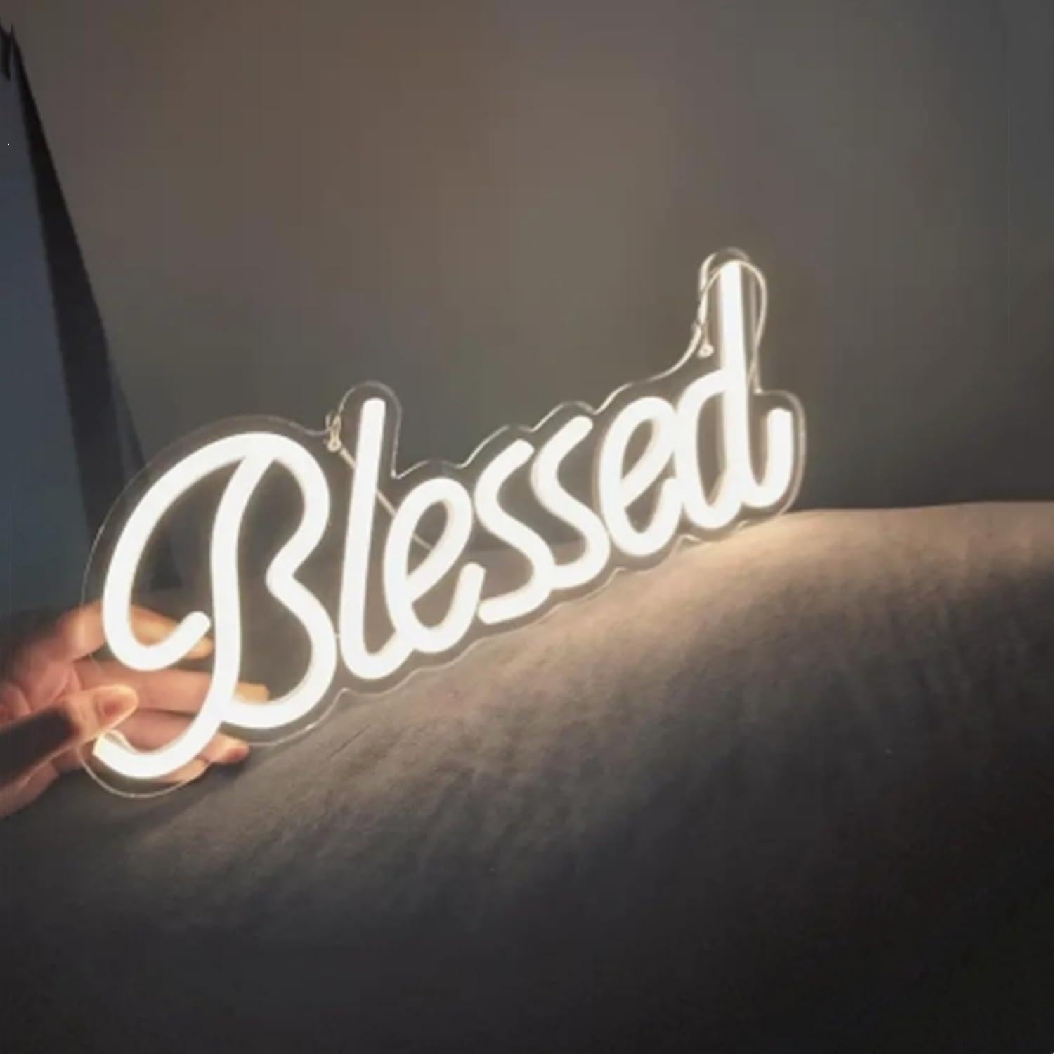 Letrero de Neón LED Dimmable HFHungkeong 43x18cm Blanco Cálido