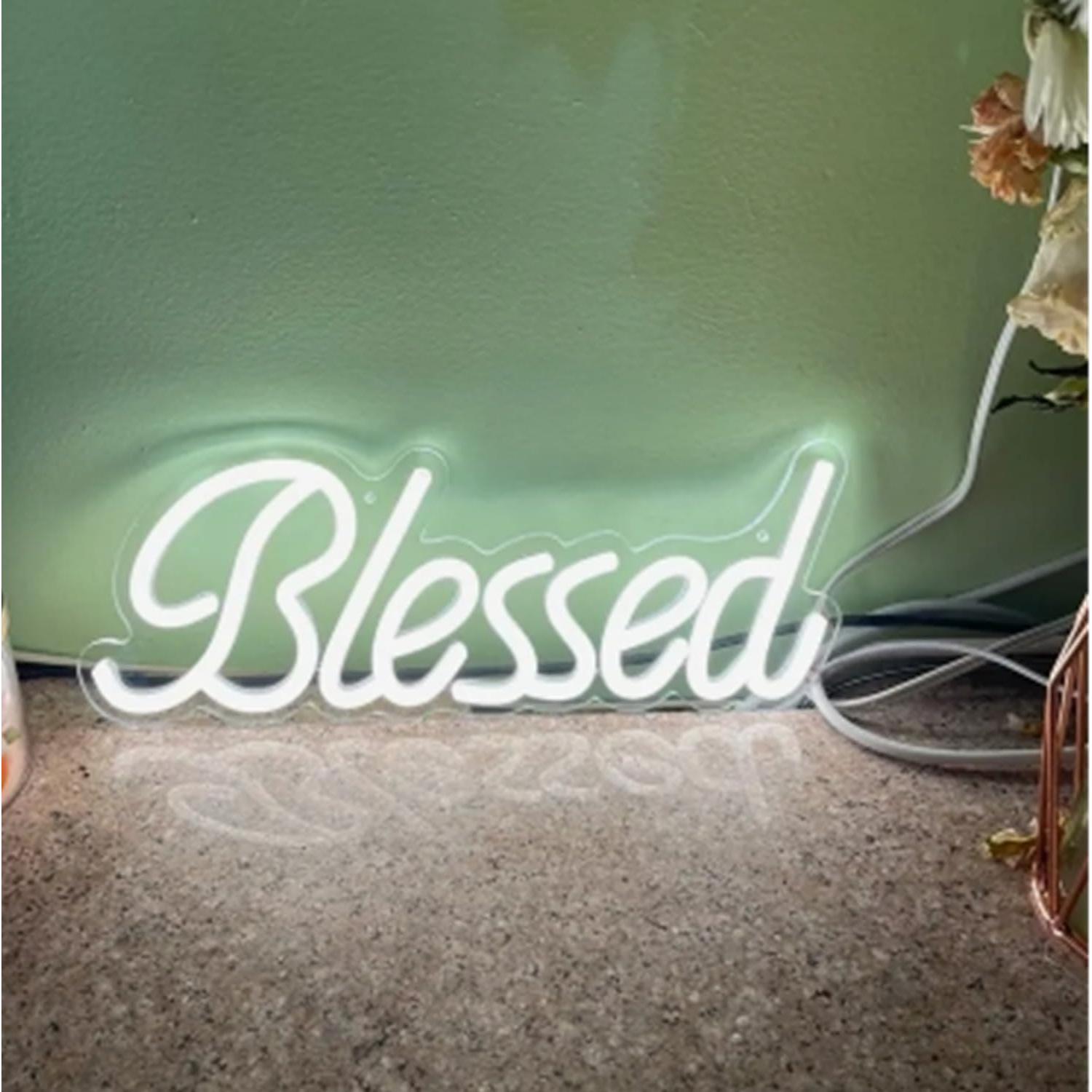 Letrero de Neón LED Dimmable HFHungkeong 43x18cm Blanco Cálido