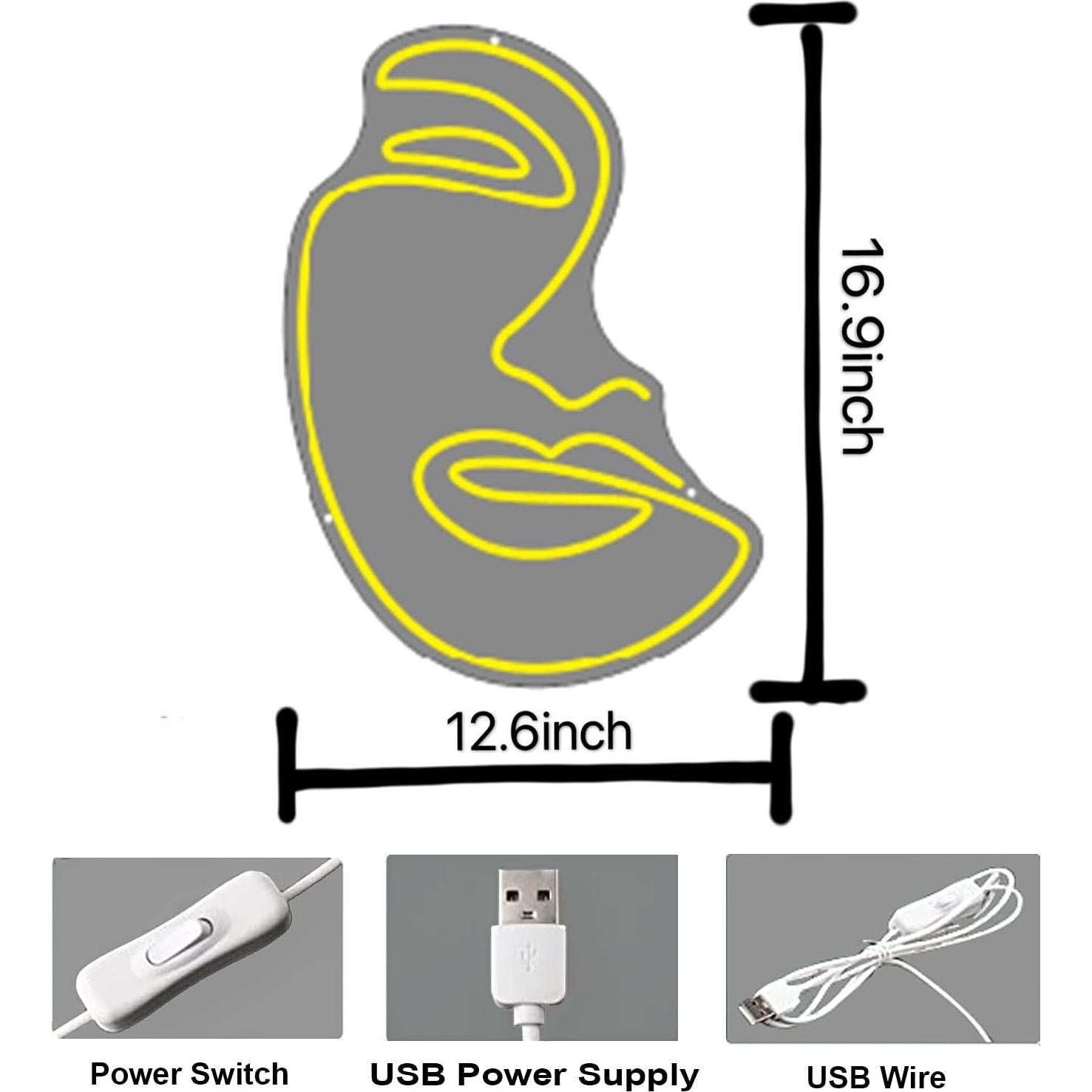 Letrero de Neón Cara CocooTu 32x43 cm Luz LED Decorativa