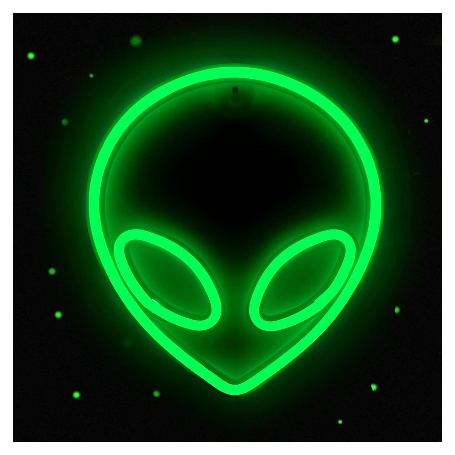 Luz de Neón Alienígena Verde LED NICETHUMB 22.1x19.8 cm