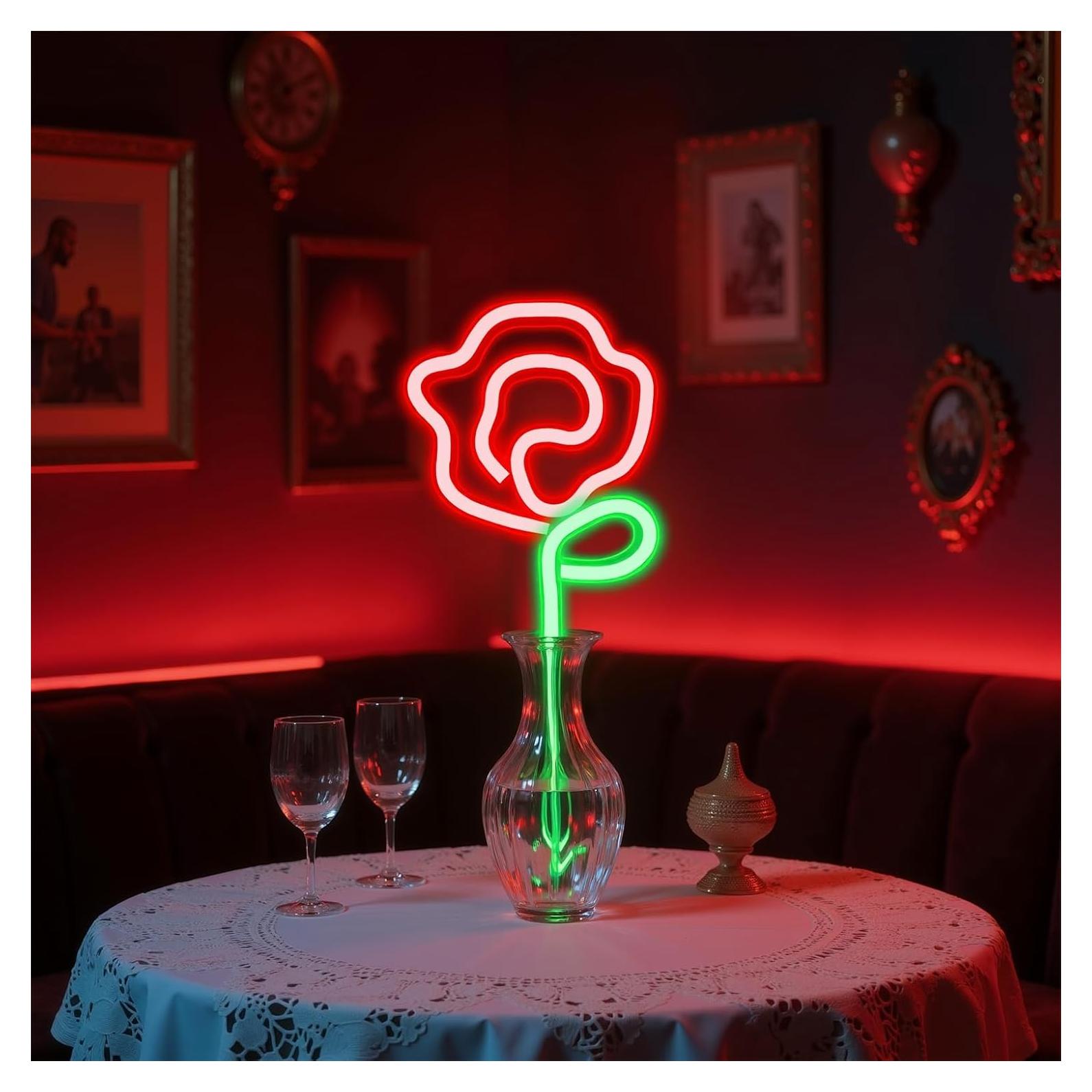 Luz de Neón Rosa HOGHTAR - Decoración LED USB 16.99x13.49cm