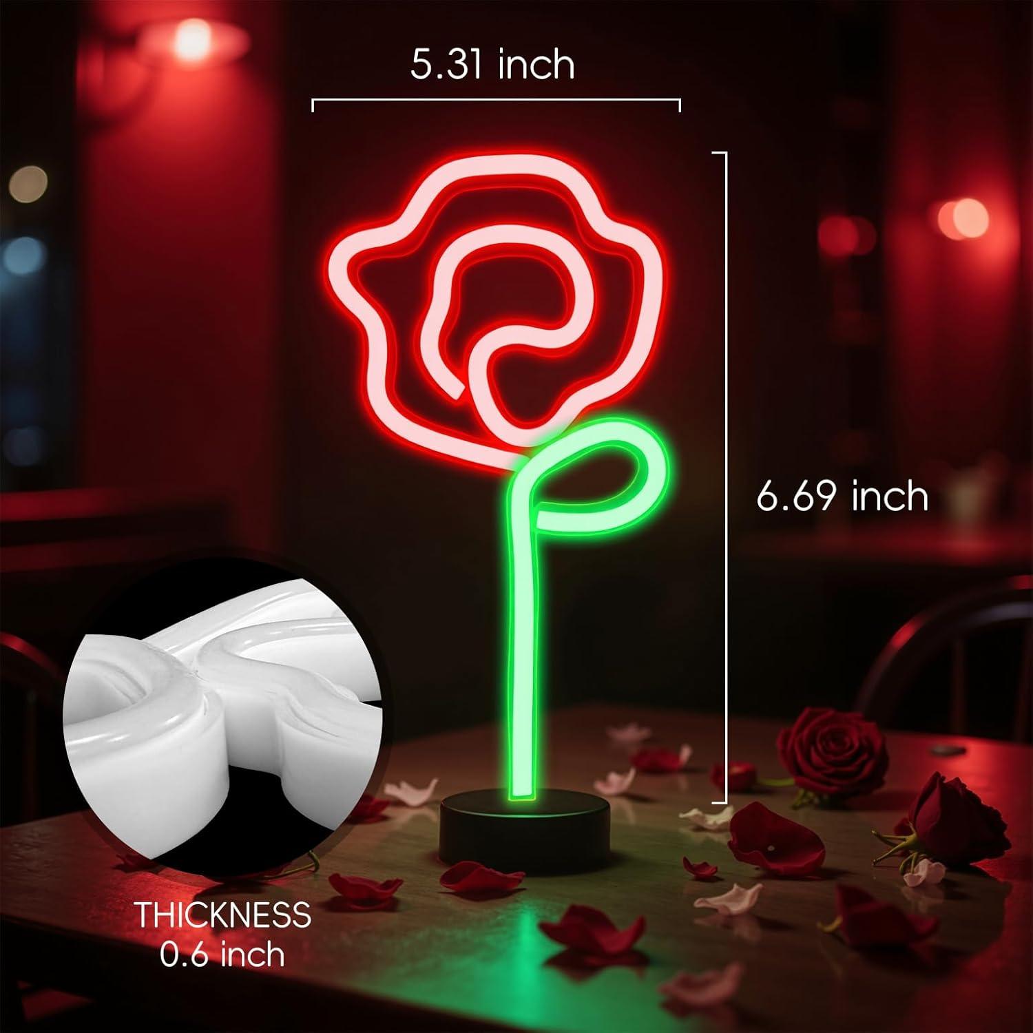 Luz de Neón Rosa HOGHTAR - Decoración LED USB 16.99x13.49cm