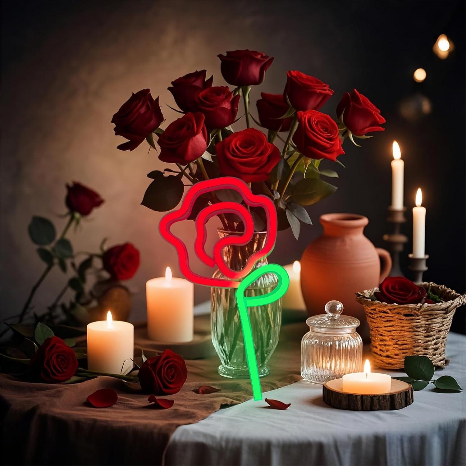 Luz de Neón Rosa HOGHTAR - Decoración LED USB 16.99x13.49cm