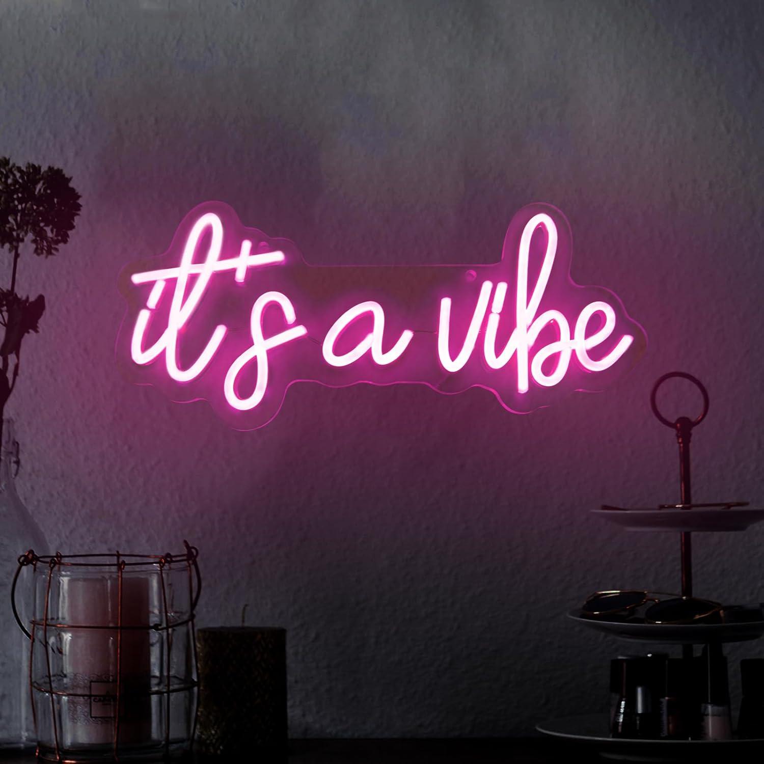 Letrero de Neón Moodlion Rosa Regulable 41x19 cm para Decoración