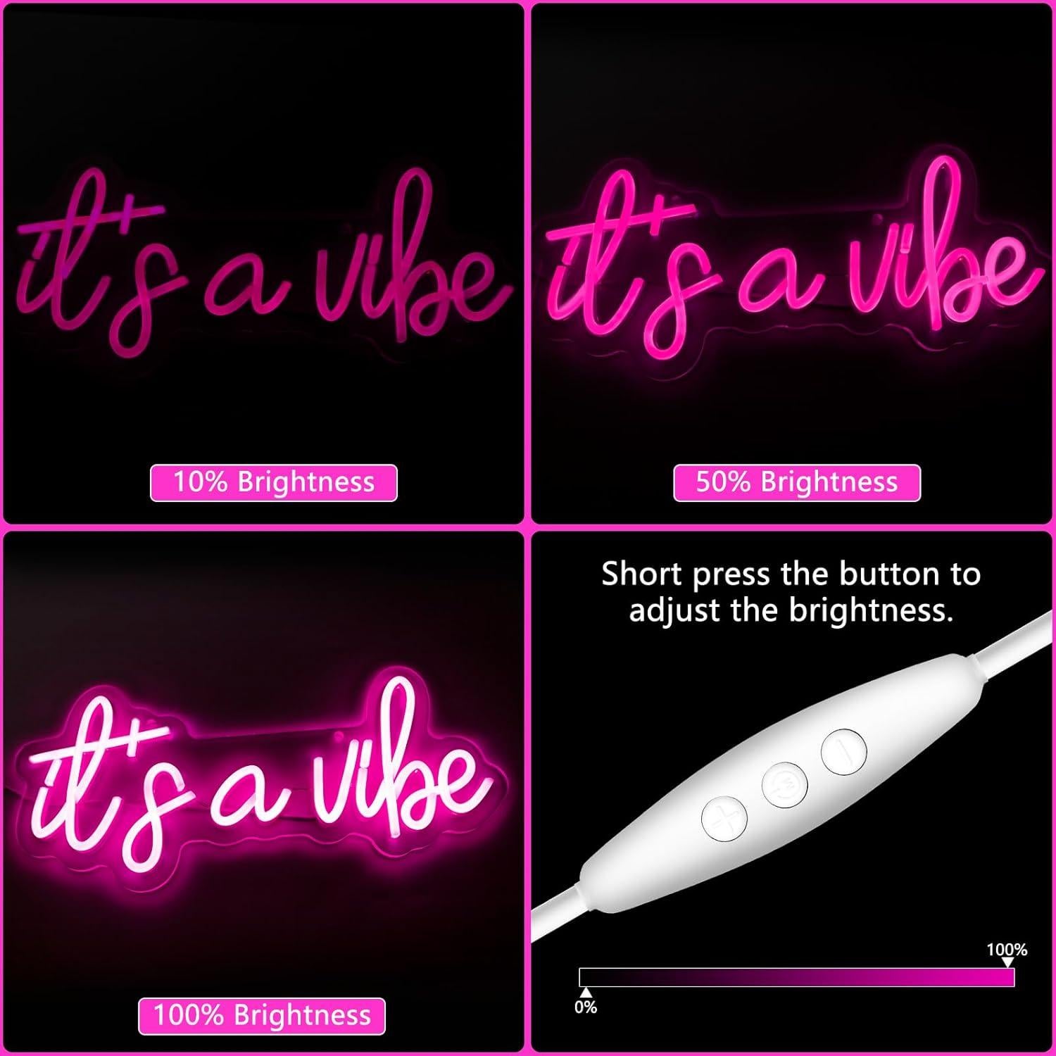 Letrero de Neón Moodlion Rosa Regulable 41x19 cm para Decoración