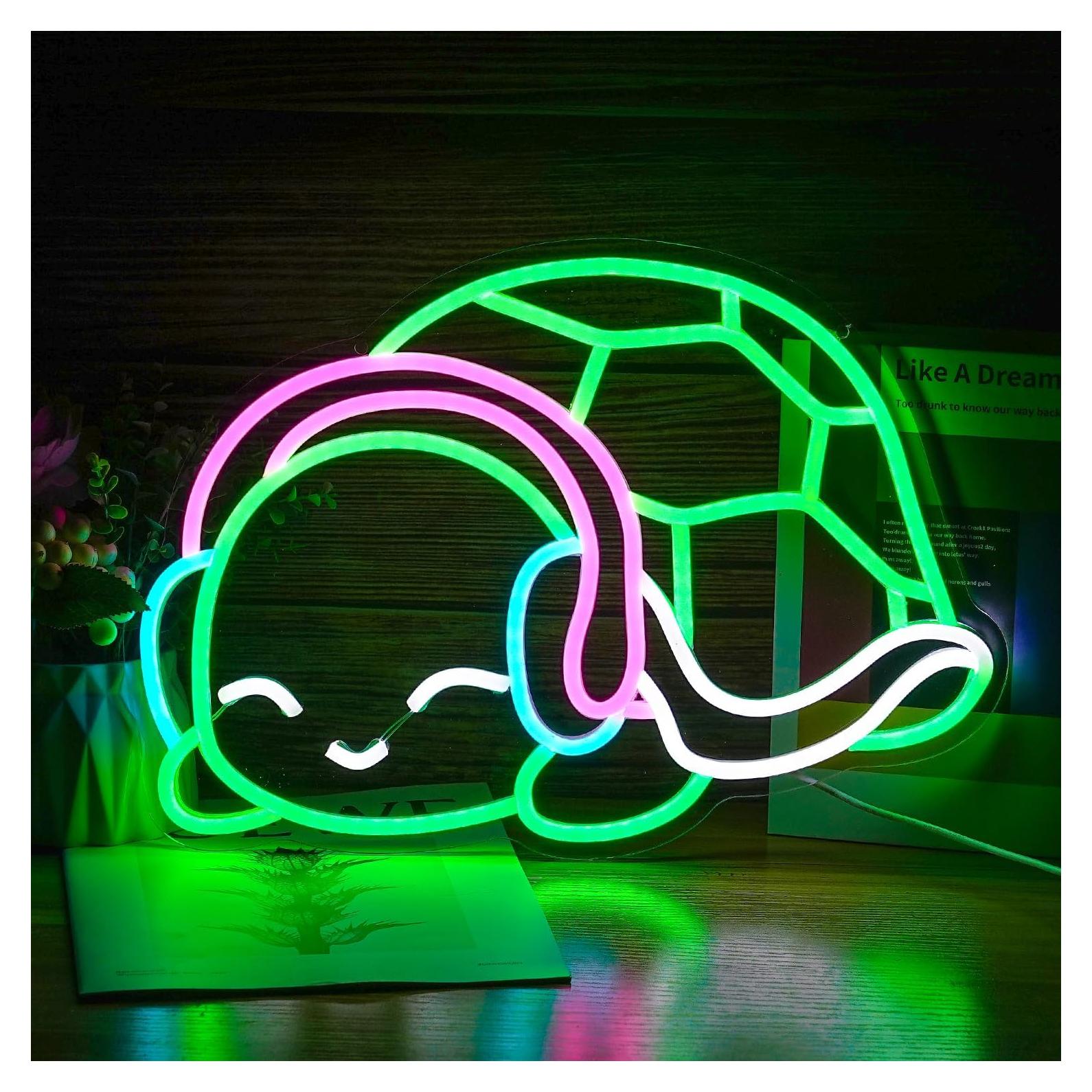 Luz de Neón Tortuga LED LISIGNVE 40.9x29 cm Regulable