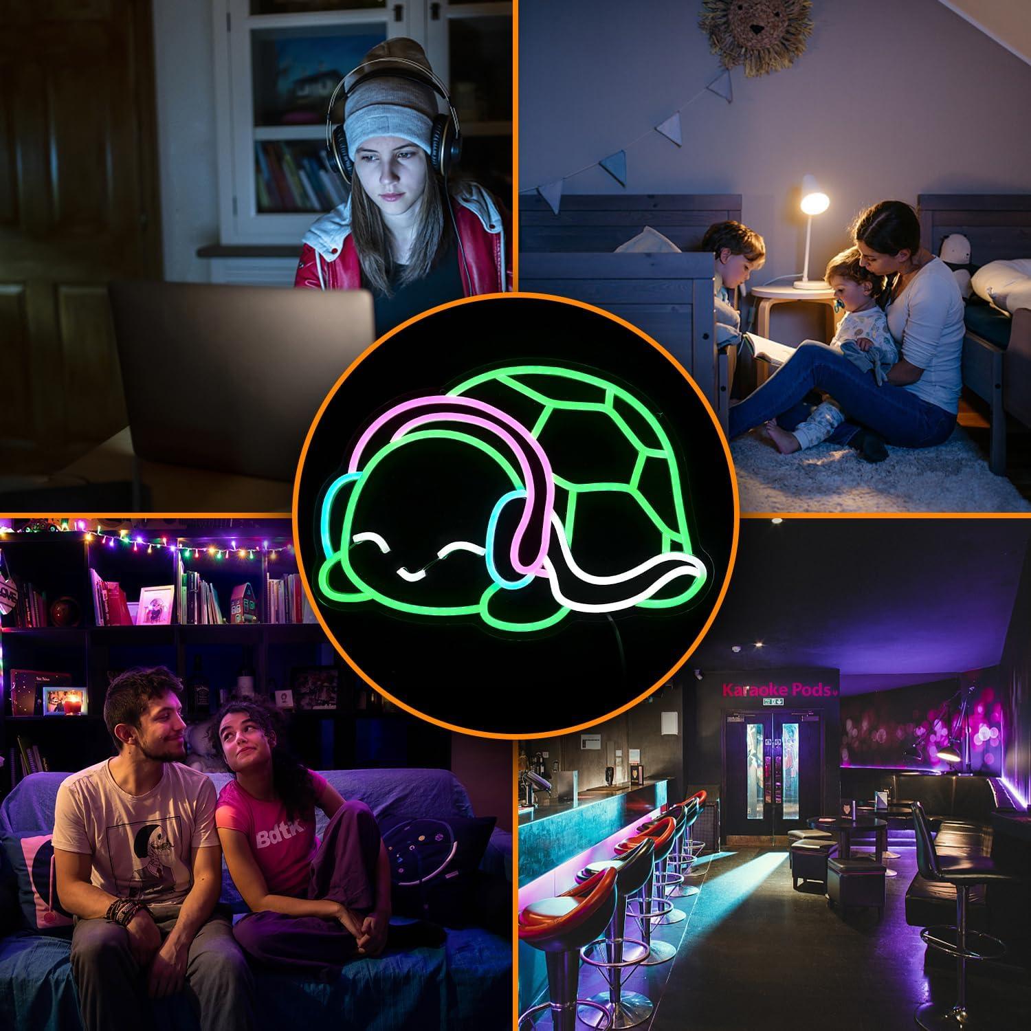 Luz de Neón Tortuga LED LISIGNVE 40.9x29 cm Regulable