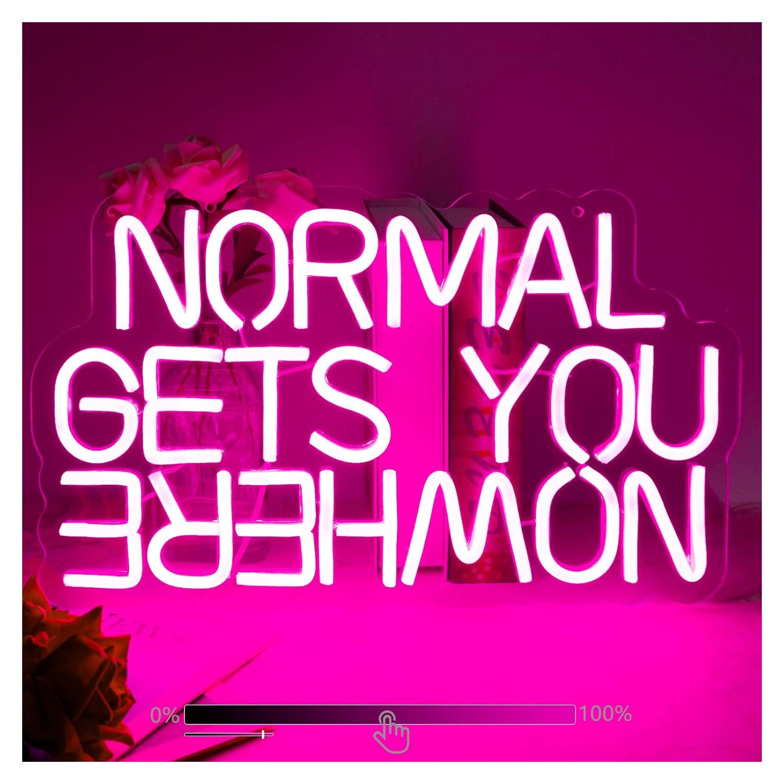 Letrero de Neón Moodlion 'Normal Gets You Nowhere' 40x25 cm