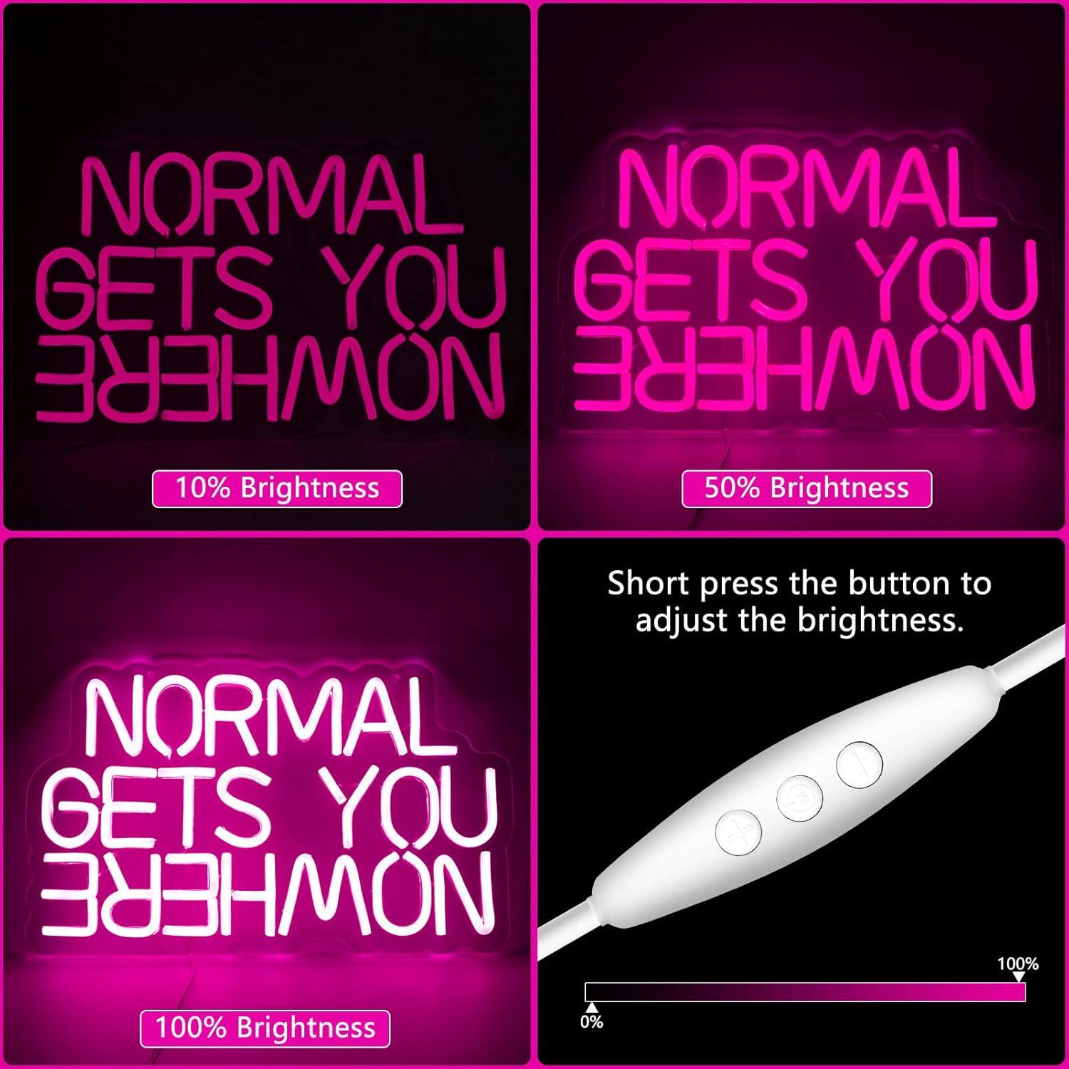 Letrero de Neón Moodlion 'Normal Gets You Nowhere' 40x25 cm