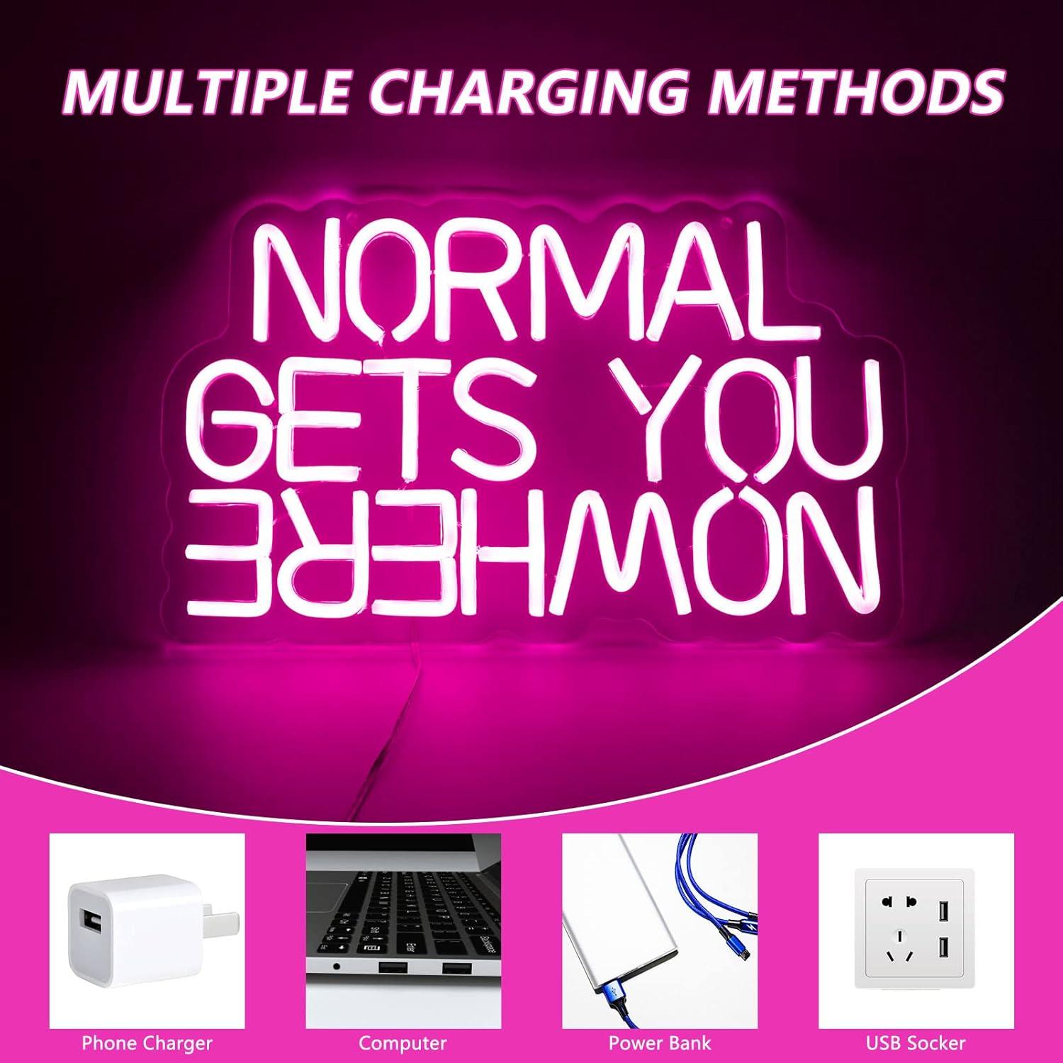 Letrero de Neón Moodlion 'Normal Gets You Nowhere' 40x25 cm