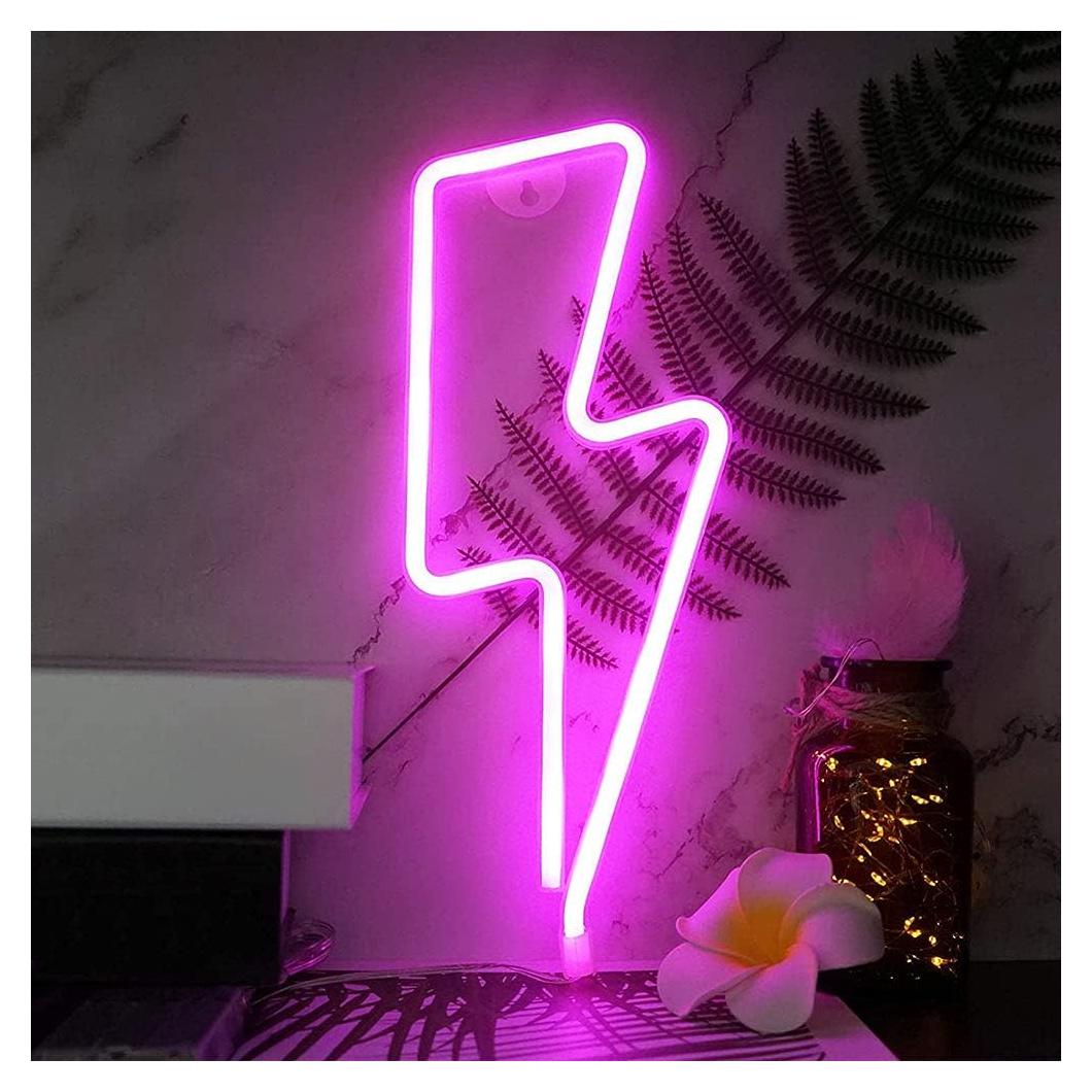 Luz Neon LED Rayo Rosa YouOKLight para Decoración de Pared