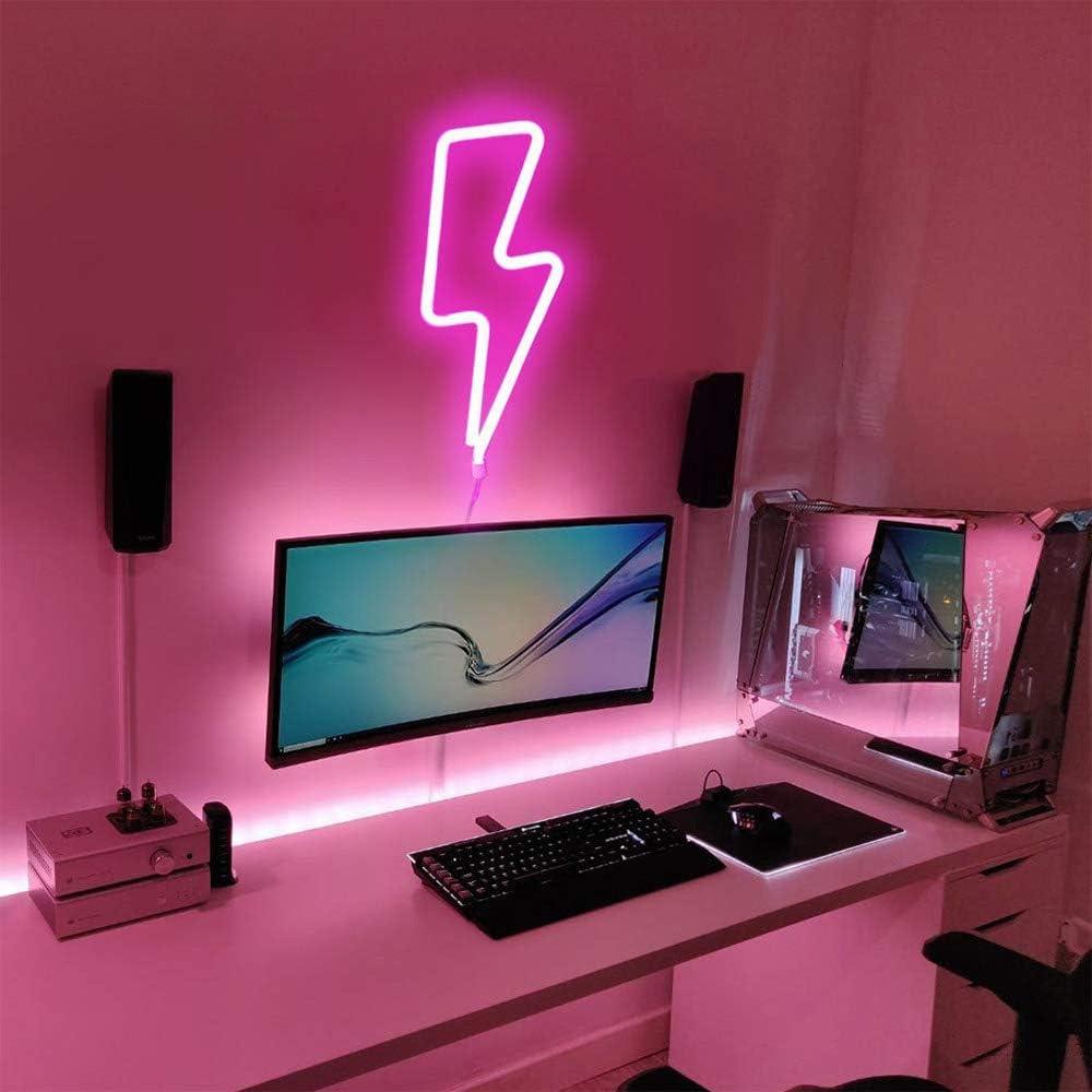 Luz Neon LED Rayo Rosa YouOKLight para Decoración de Pared