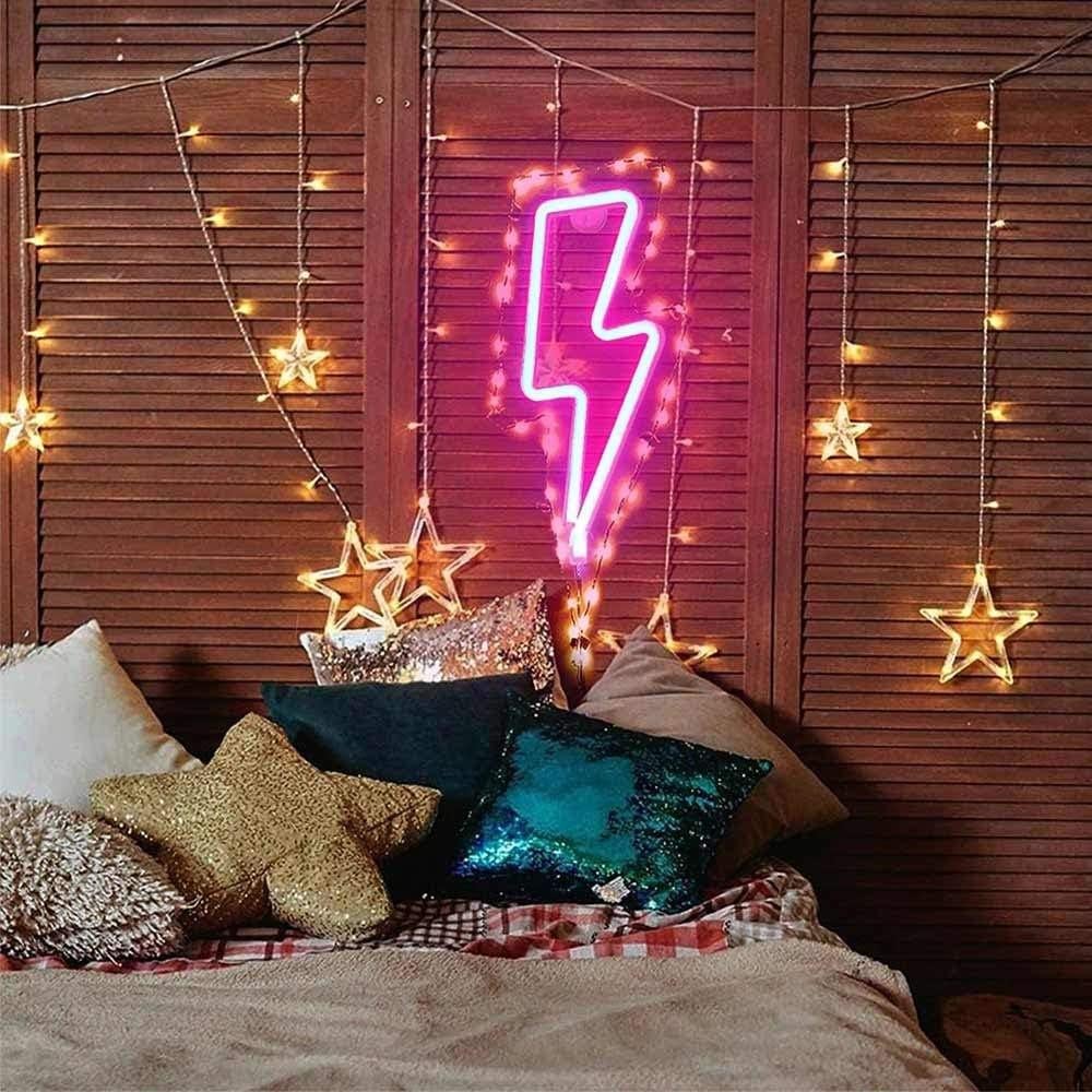 Luz Neon LED Rayo Rosa YouOKLight para Decoración de Pared