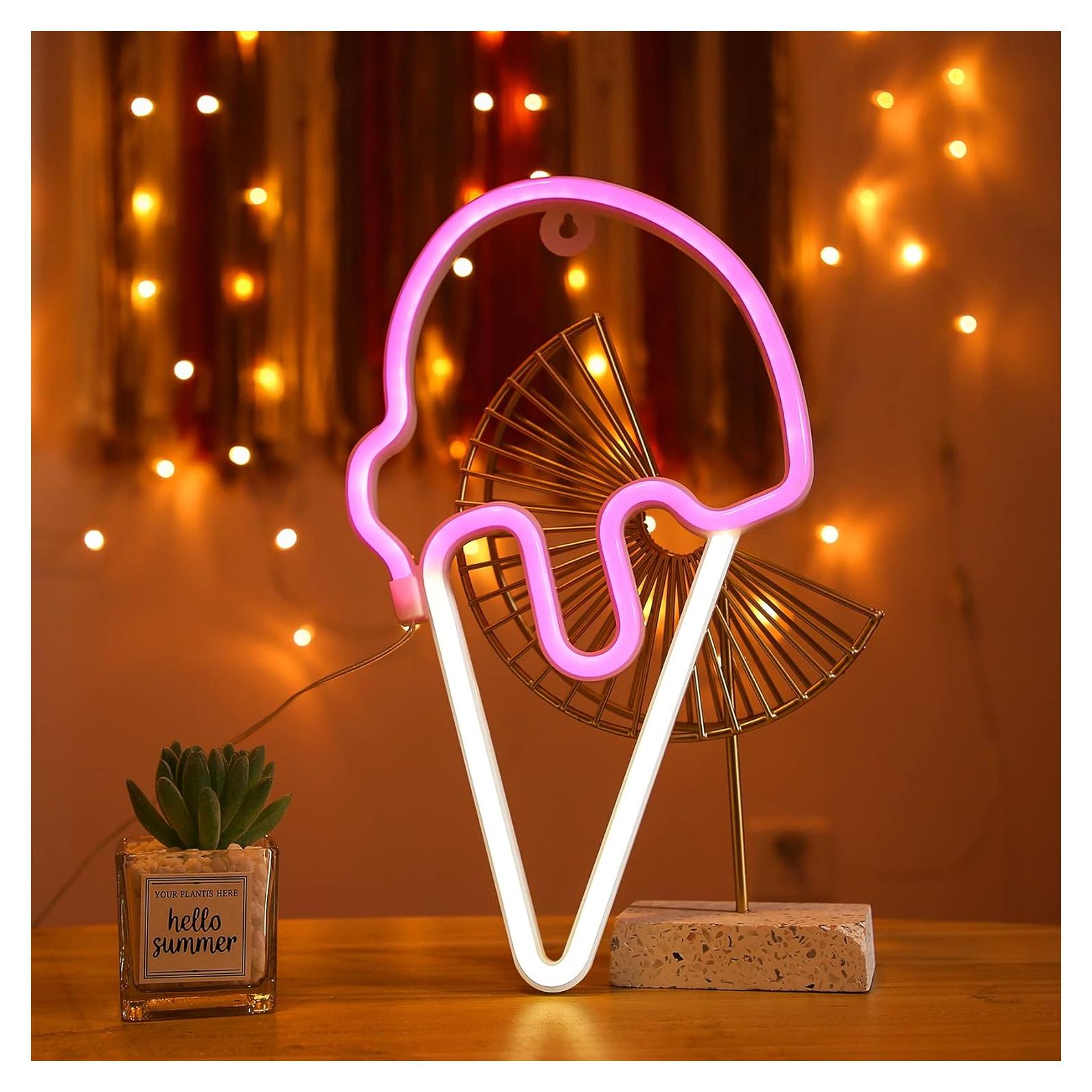 Luz Nocturna Helado YAOZHOU LED Rosa 4.5V Decoración