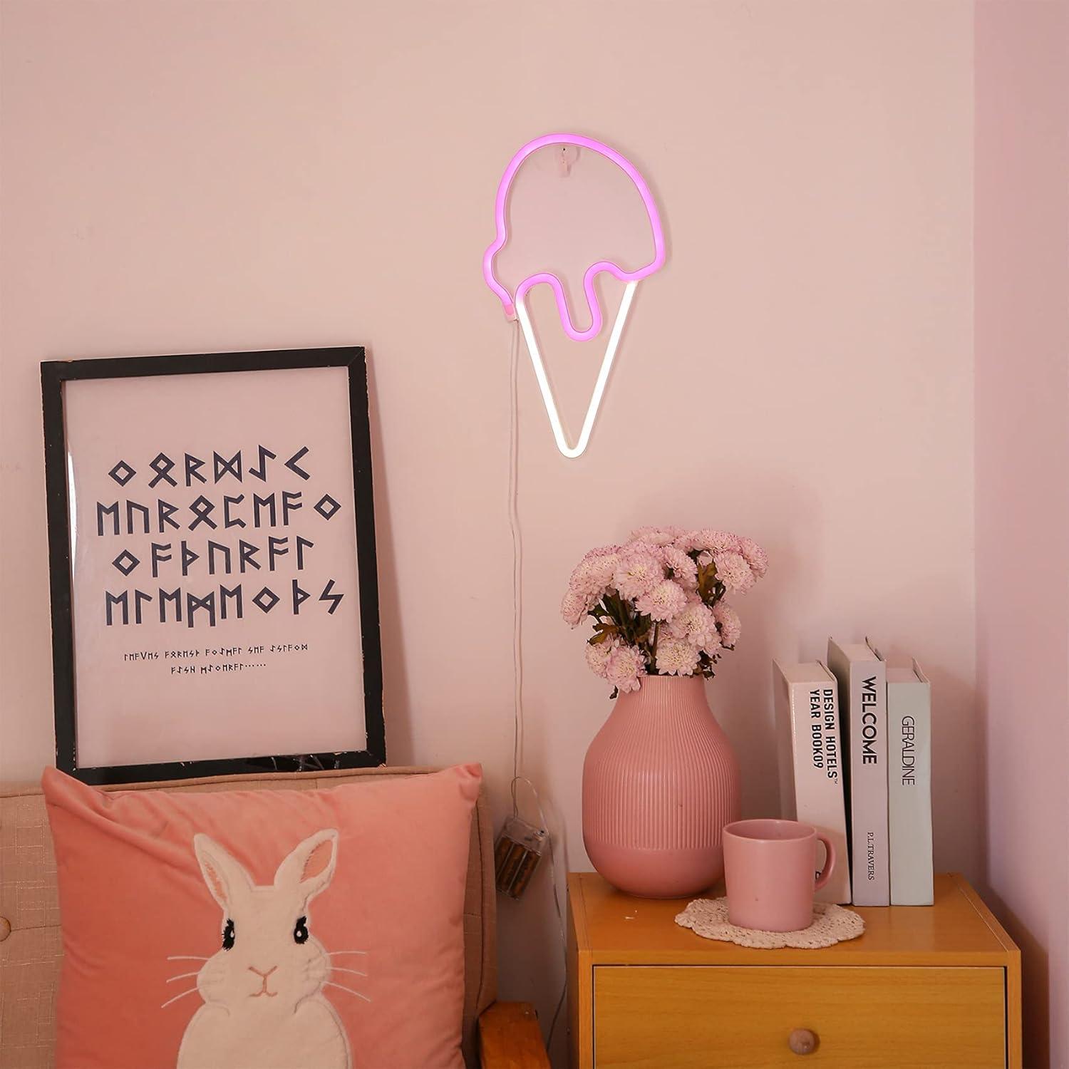 Luz Nocturna Helado YAOZHOU LED Rosa 4.5V Decoración