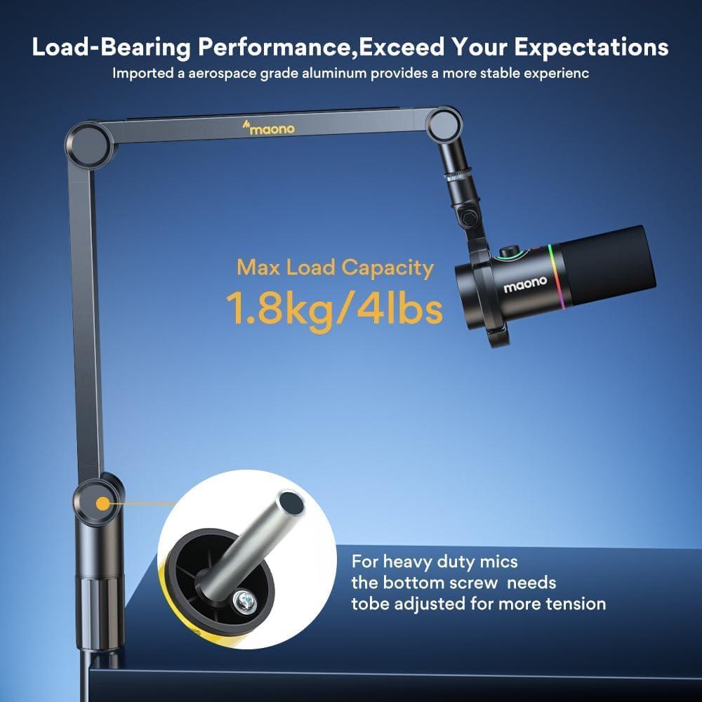 Brazo de Micrófono MAONO BA91 Ajustable para Podcast Negro