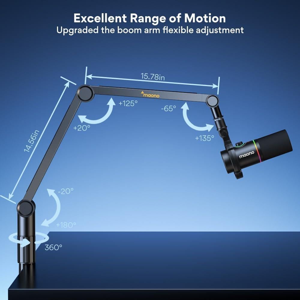 Brazo de Micrófono MAONO BA91 Ajustable para Podcast Negro