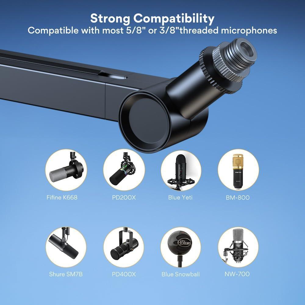 Brazo de Micrófono MAONO BA91 Ajustable para Podcast Negro