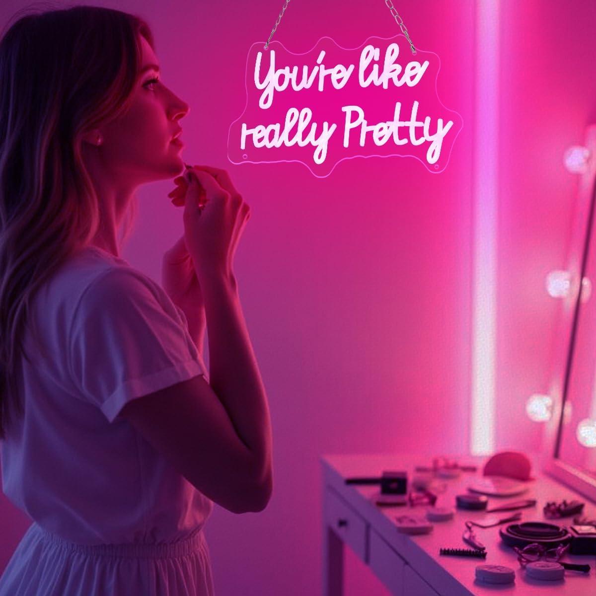 Letrero de Neón LED Rosa Reezldokn 38x23 cm Dimmable USB