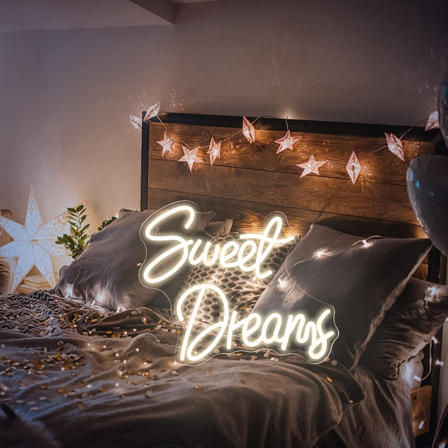 Letrero de Neón Sweet Dreams ineonlife 38x32 cm Luz LED USB