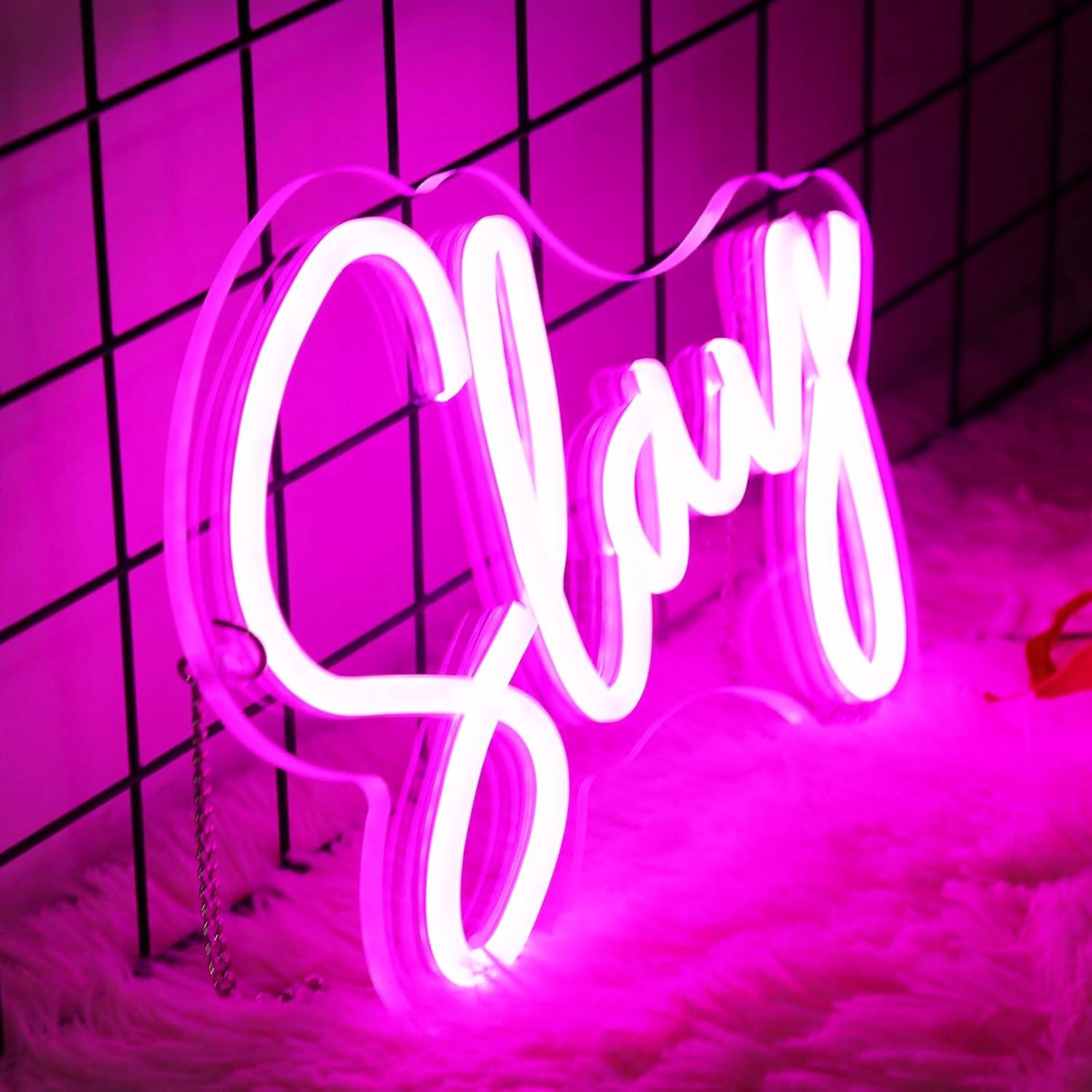 Letrero Neón LED Rosa 25.4x20.3 cm para Decoración USB