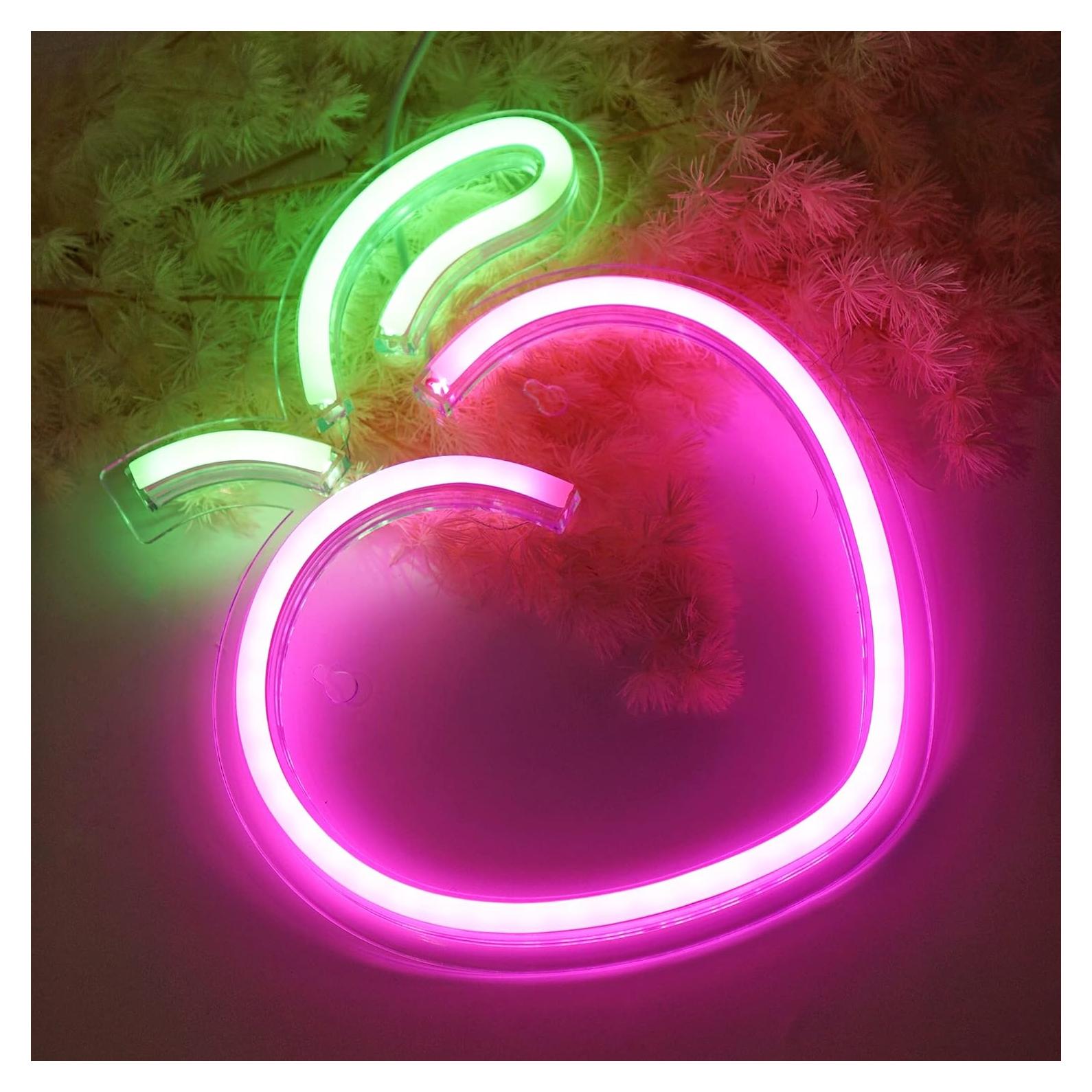 Luz de Neón LED Rosa Cynzia Durazno 30x30 cm USB Decorativa