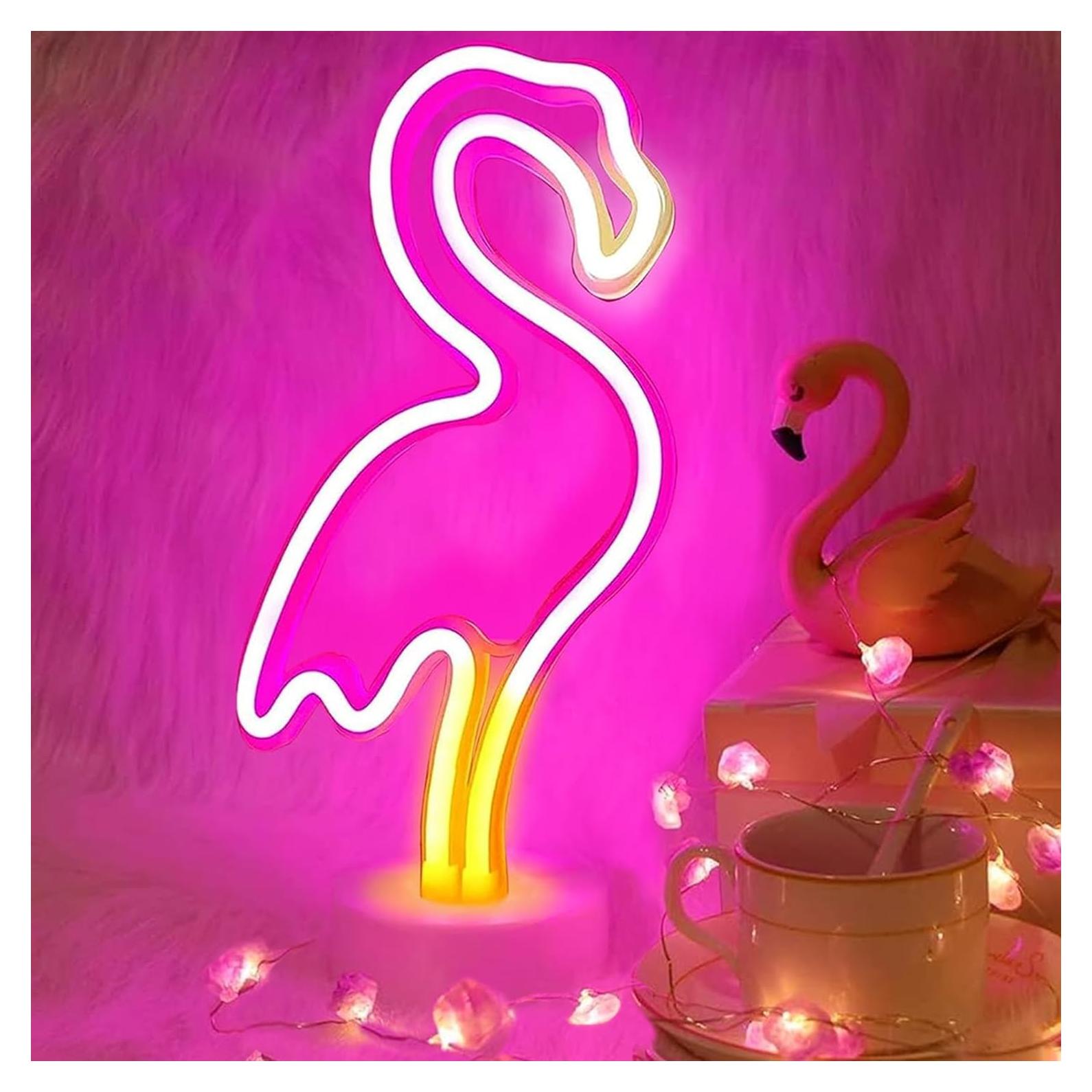 Lámpara de Neón Flamingo YSMNDE LED Rosa Decorativa
