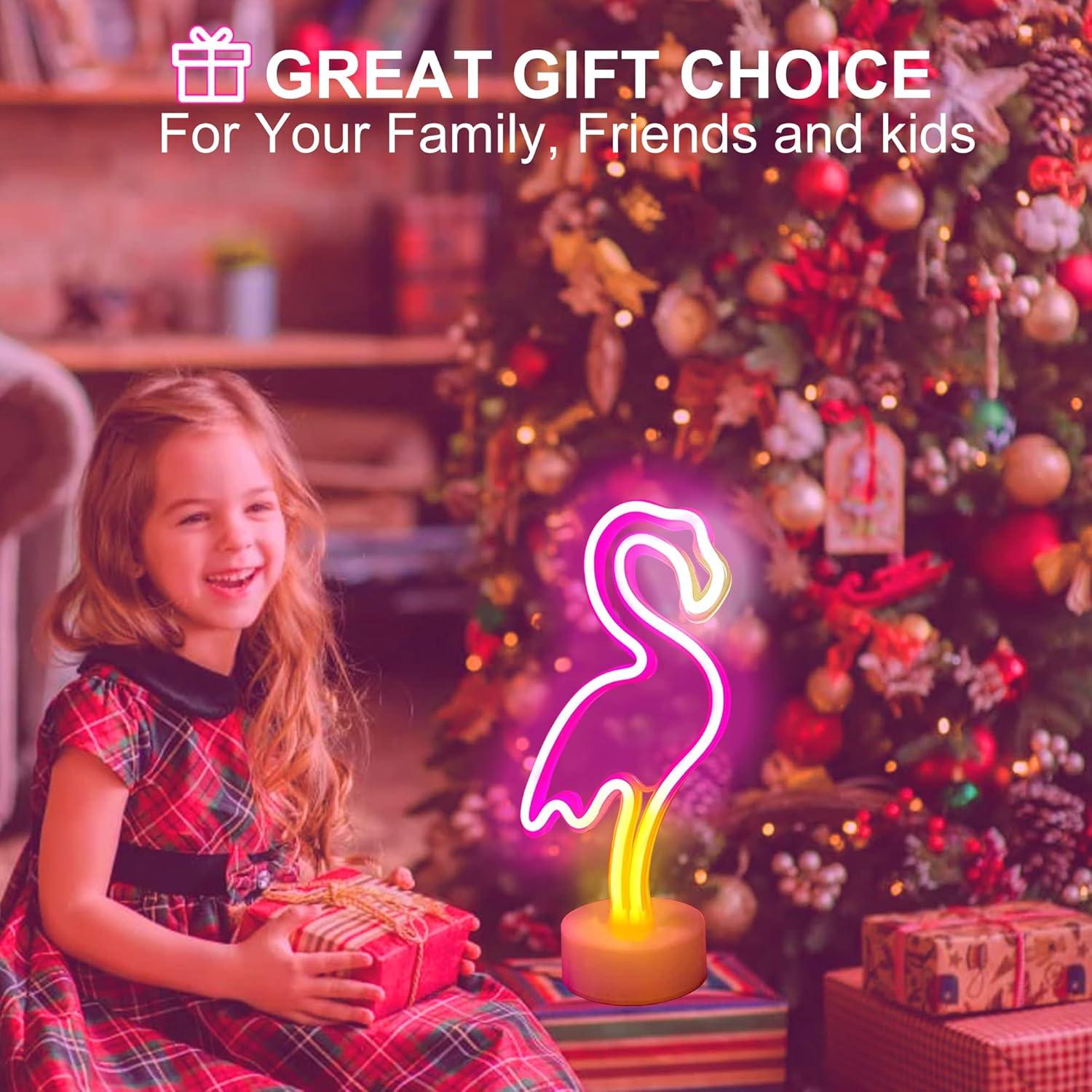 Lámpara de Neón Flamingo YSMNDE LED Rosa Decorativa