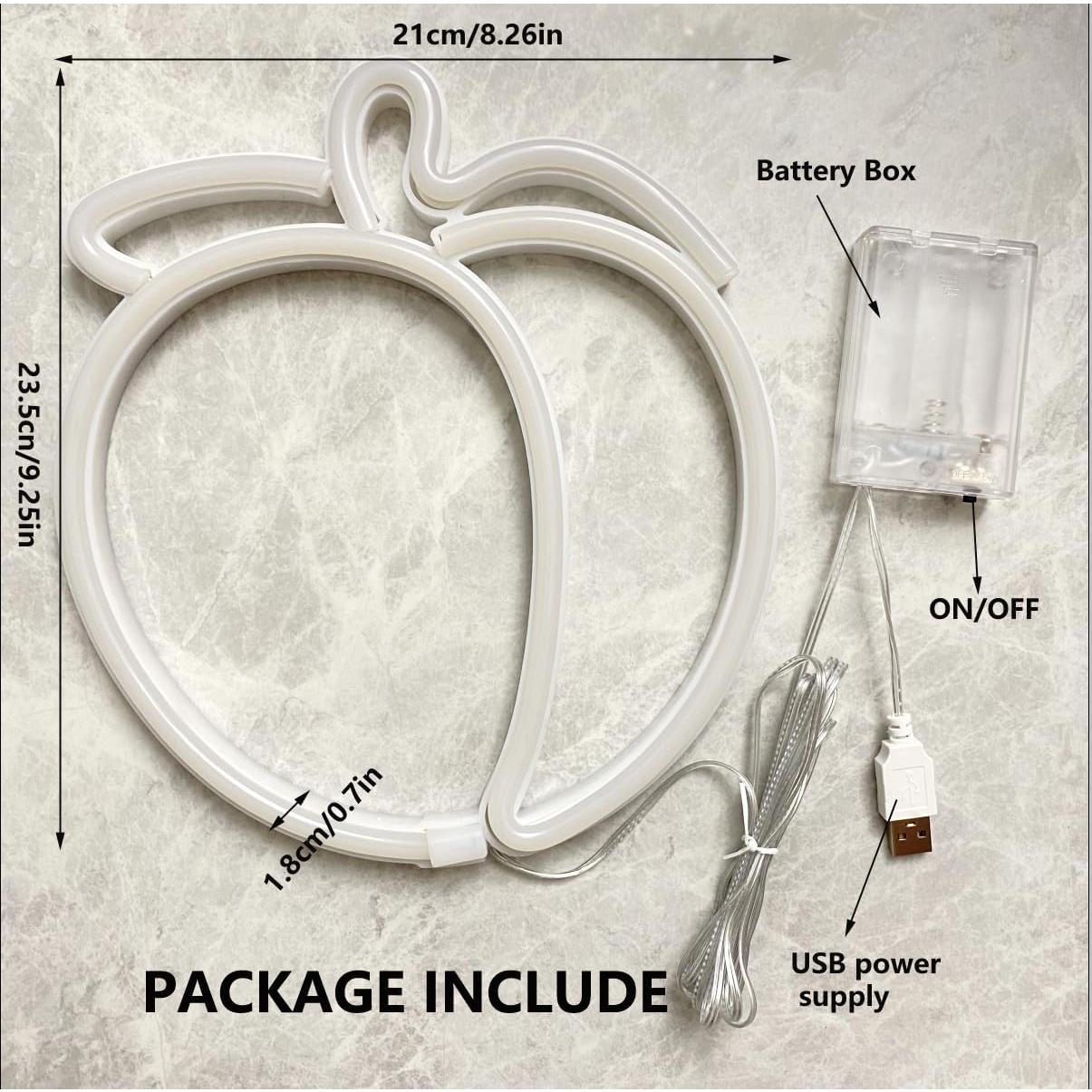 Luz de Neón LED Durazno HFHungkeong 23.5x20.9cm USB Coral