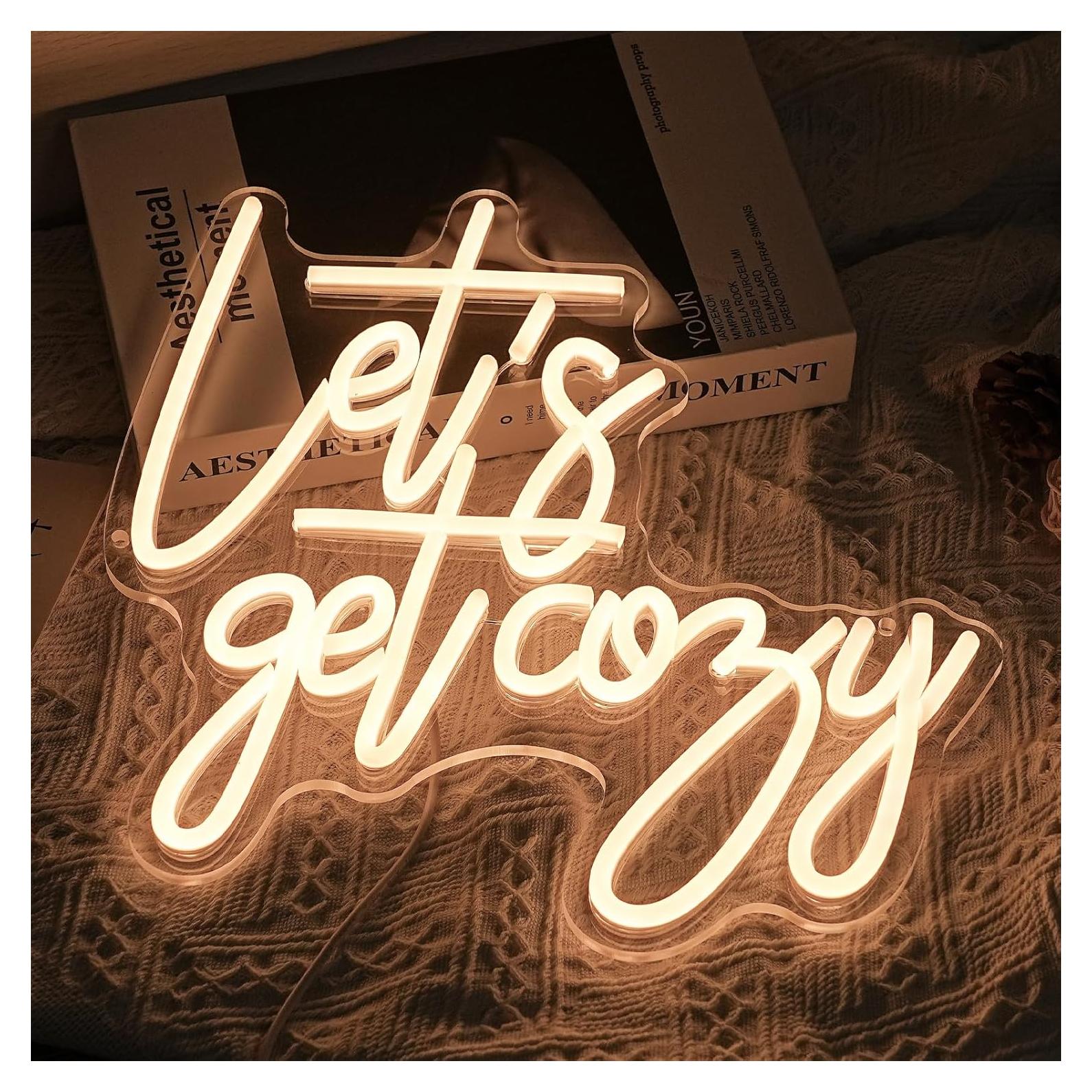 Letrero de Neón LED Let's Get Cozy - Decoración de Pared 33x32cm