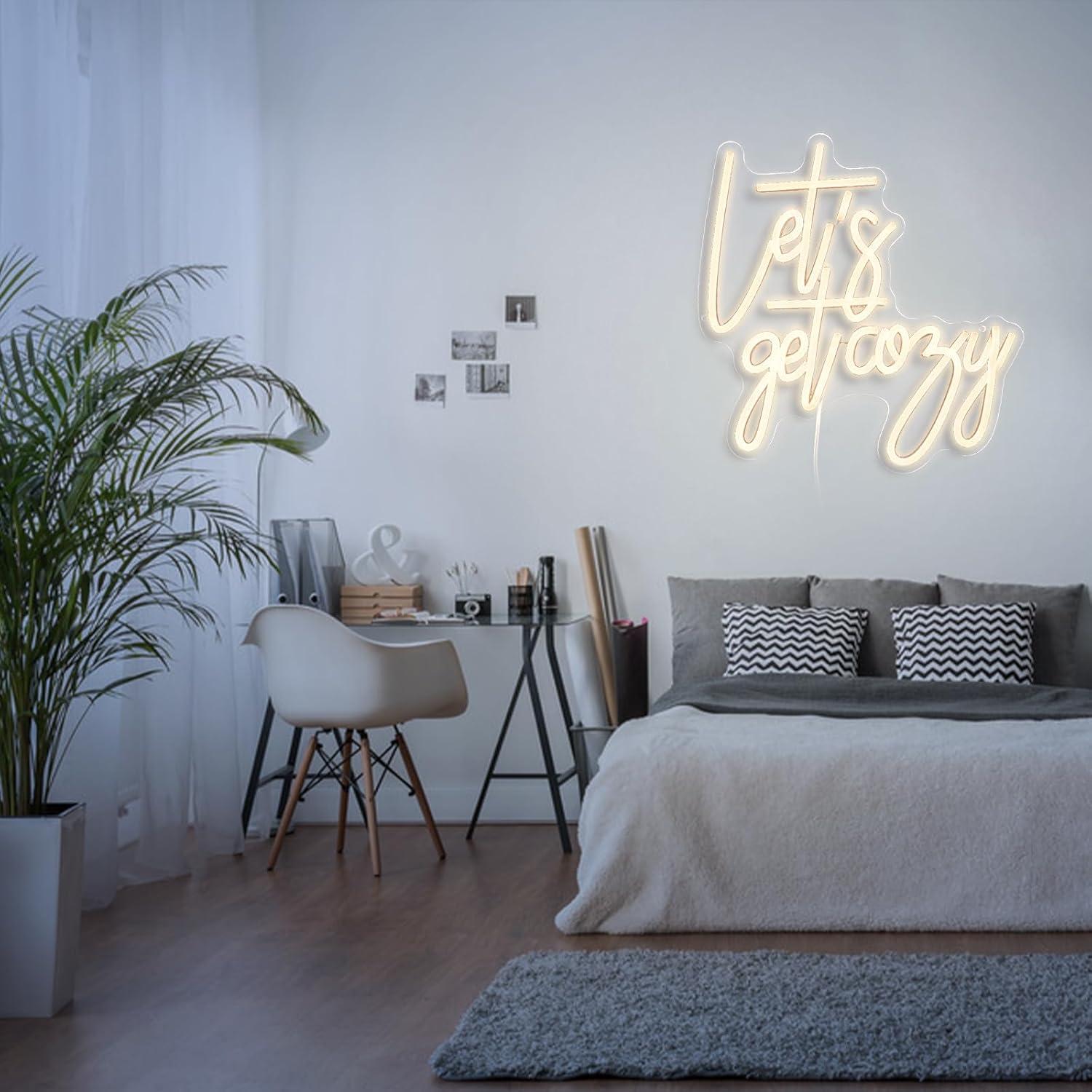 Letrero de Neón LED Let's Get Cozy - Decoración de Pared 33x32cm