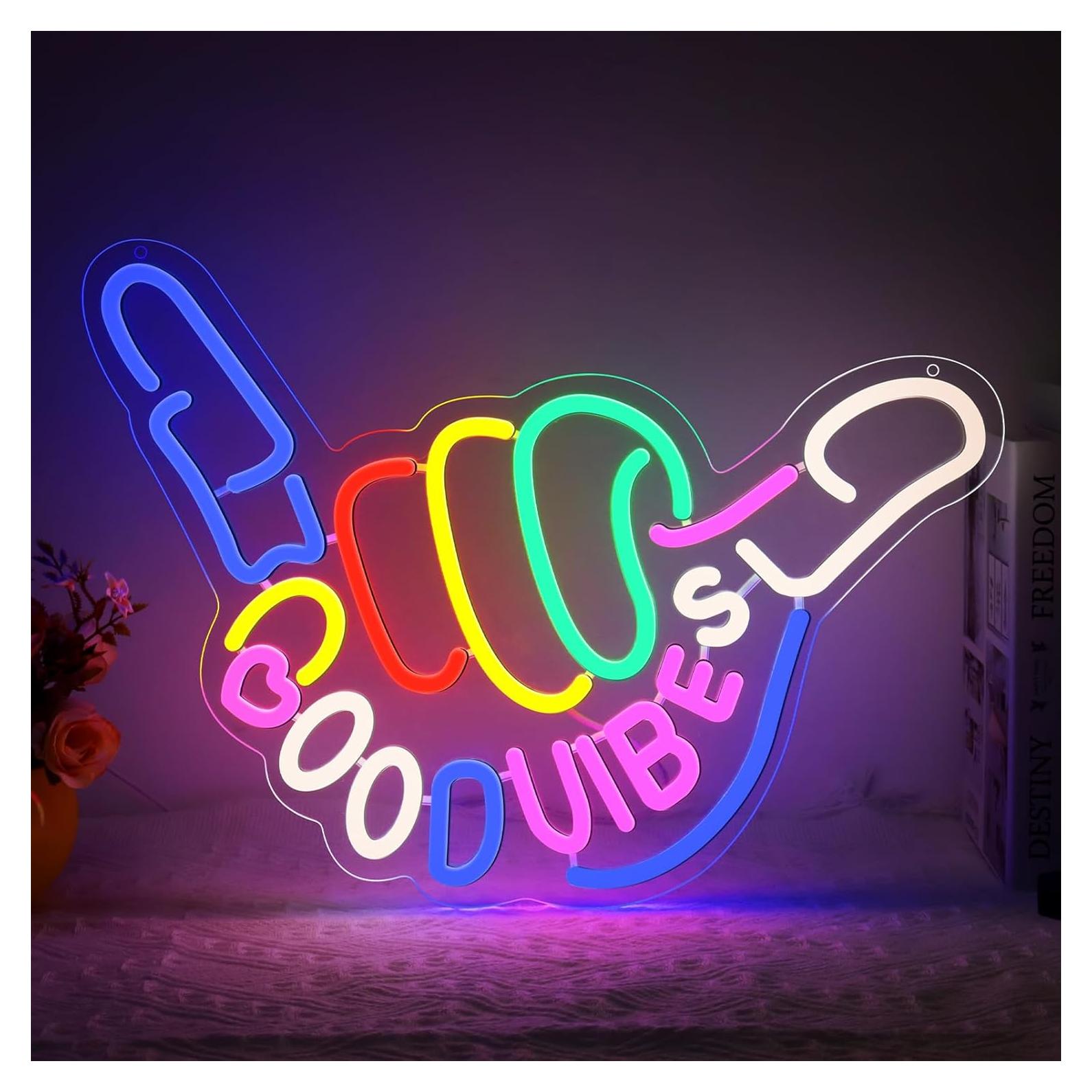 Letrero Neón Buenas Vibras Niubility 43x33cm USB Regulable