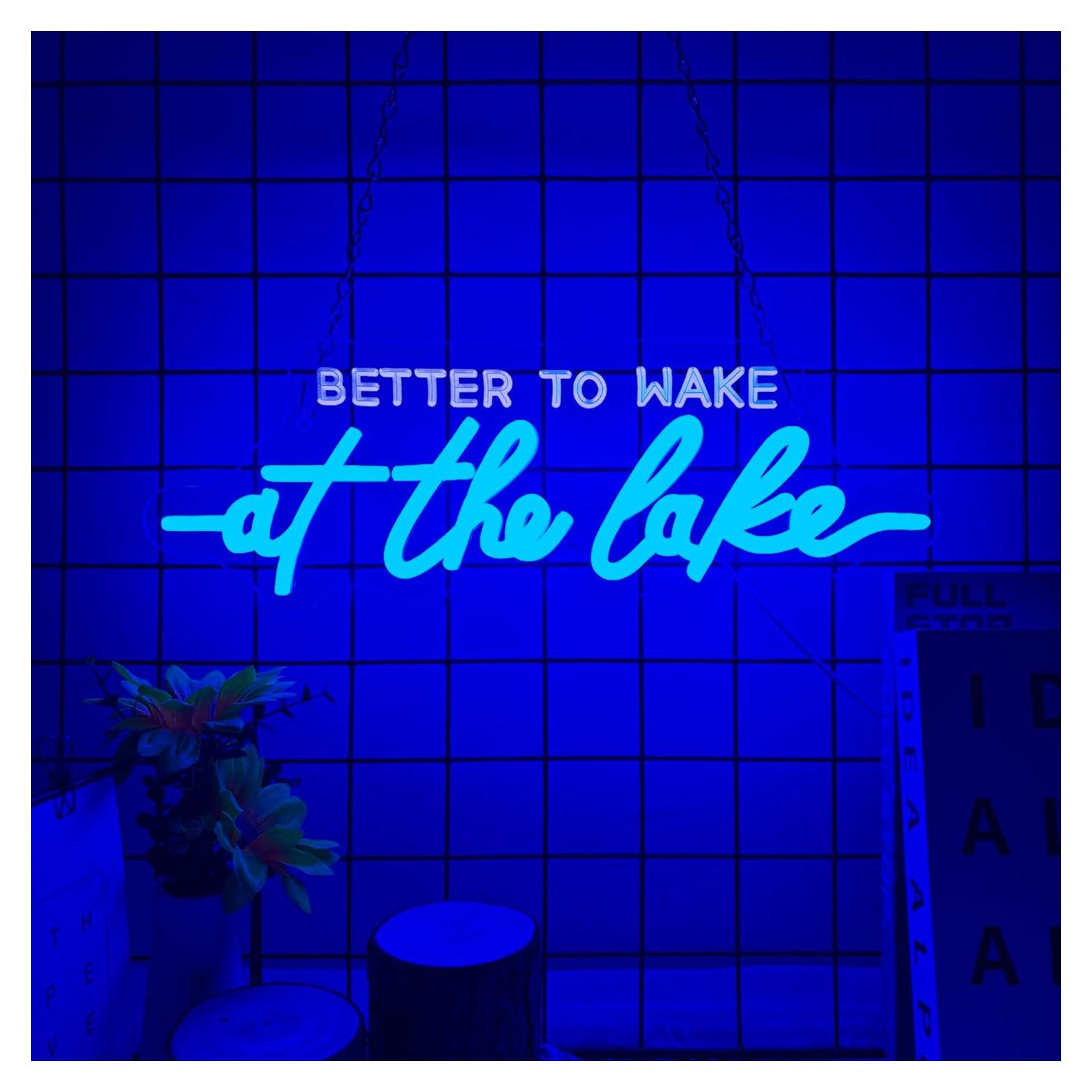 Letrero de Neón LED Regulable Allball 33x13cm Azul Lago