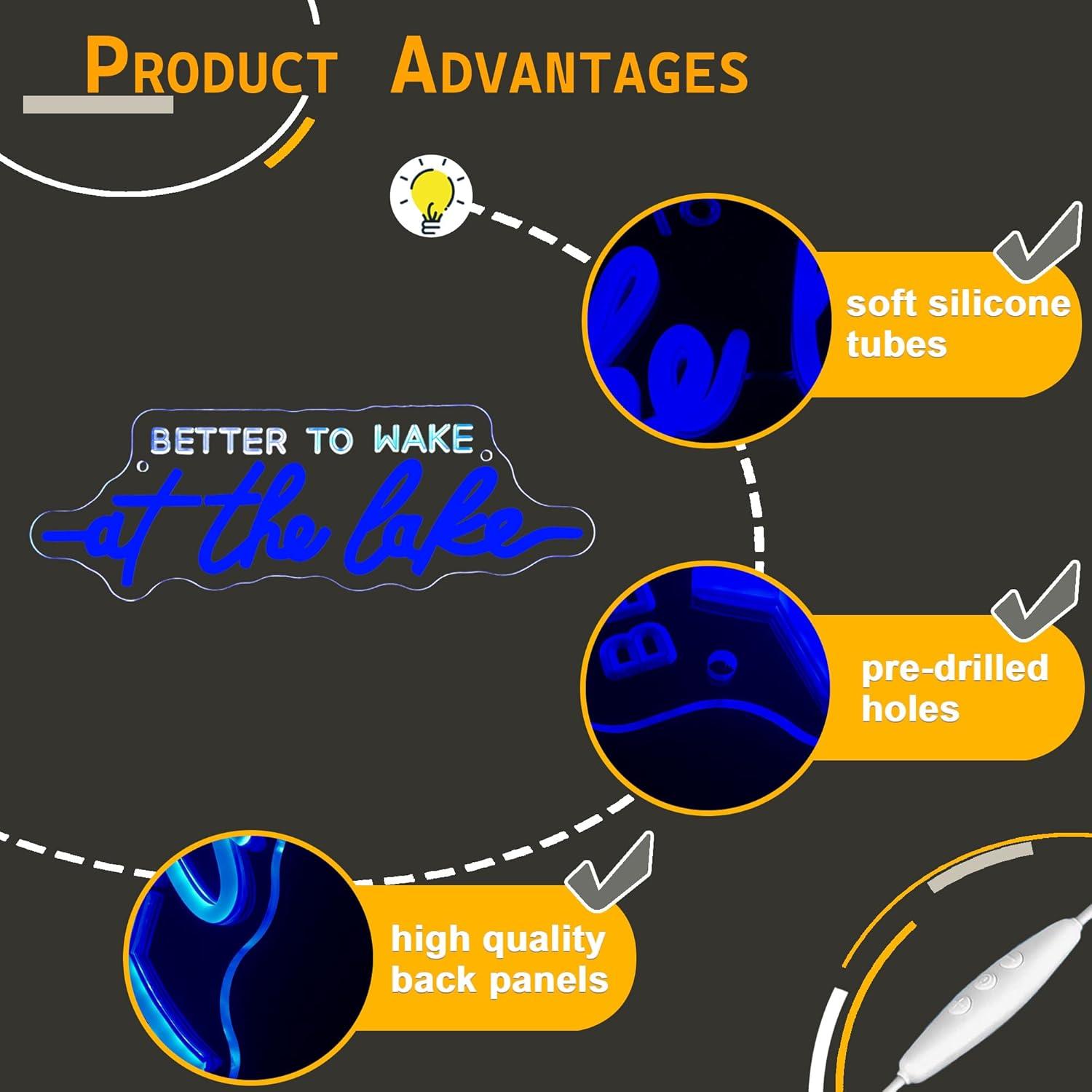 Letrero de Neón LED Regulable Allball 33x13cm Azul Lago