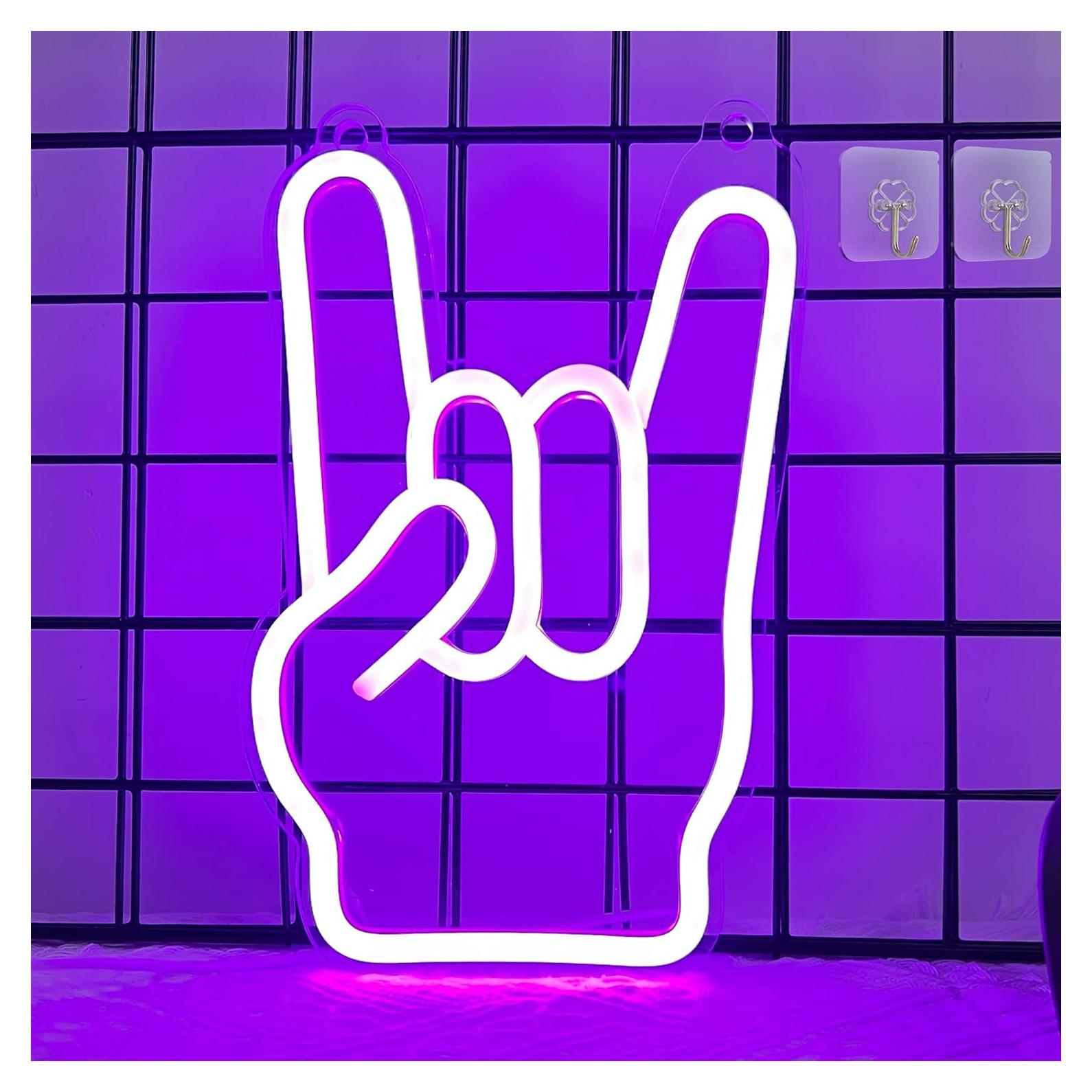 Lámpara Neon Mano Rock Attivolife 25.8x16.8cm USB Decorativa