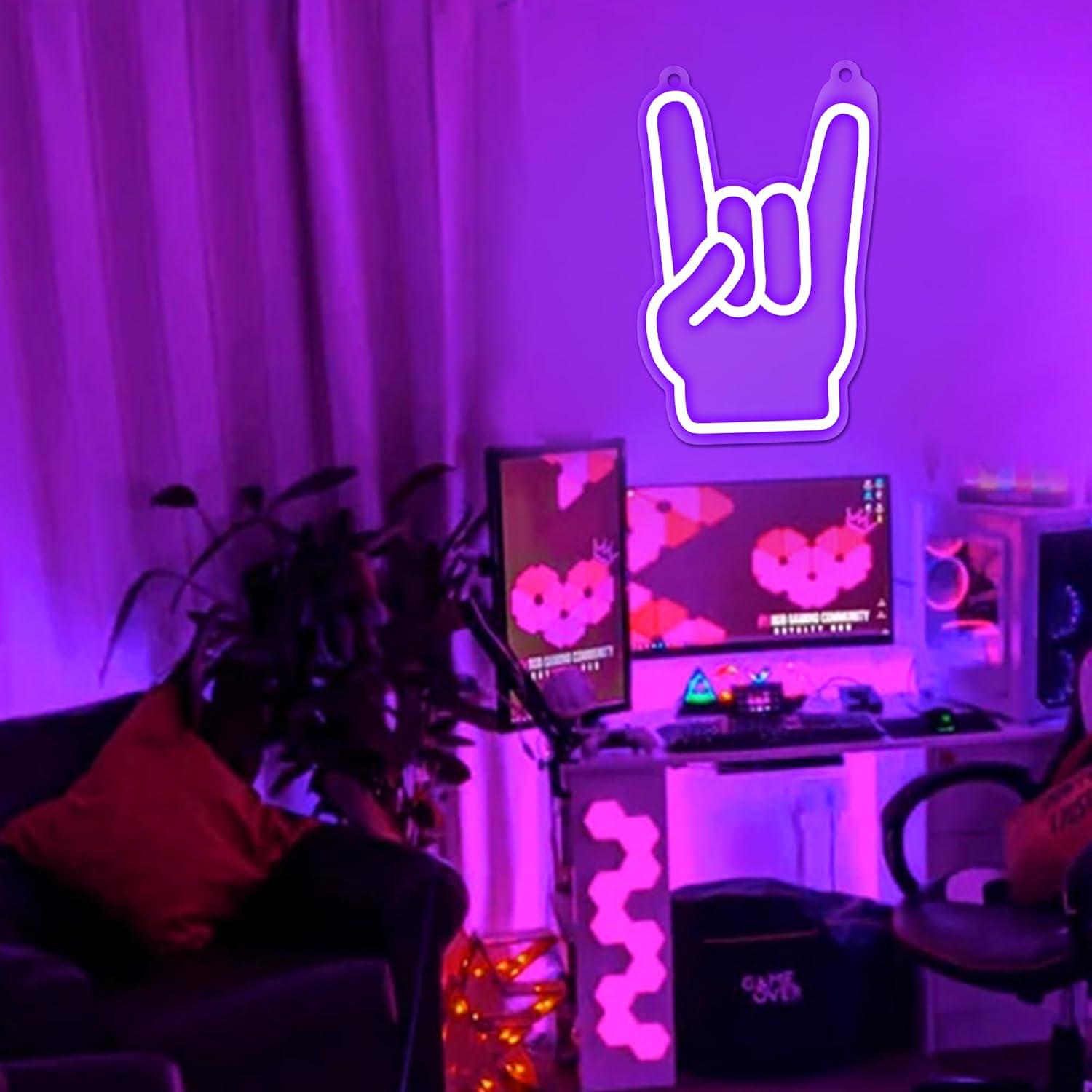 Lámpara Neon Mano Rock Attivolife 25.8x16.8cm USB Decorativa